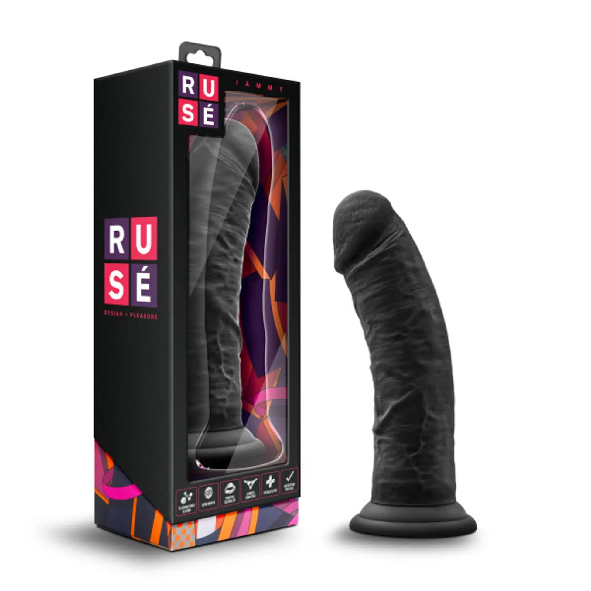 Ruse Jammy Black Realistic Dildo Blush Novelties
