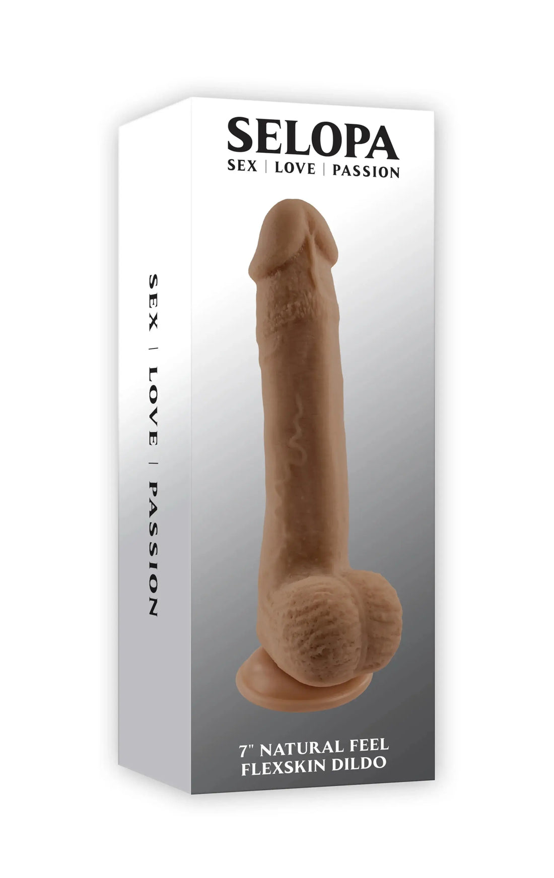 SELOPA 7 IN NATURAL FEEL FLEXSKIN DILDO DARK Evolved Novelties