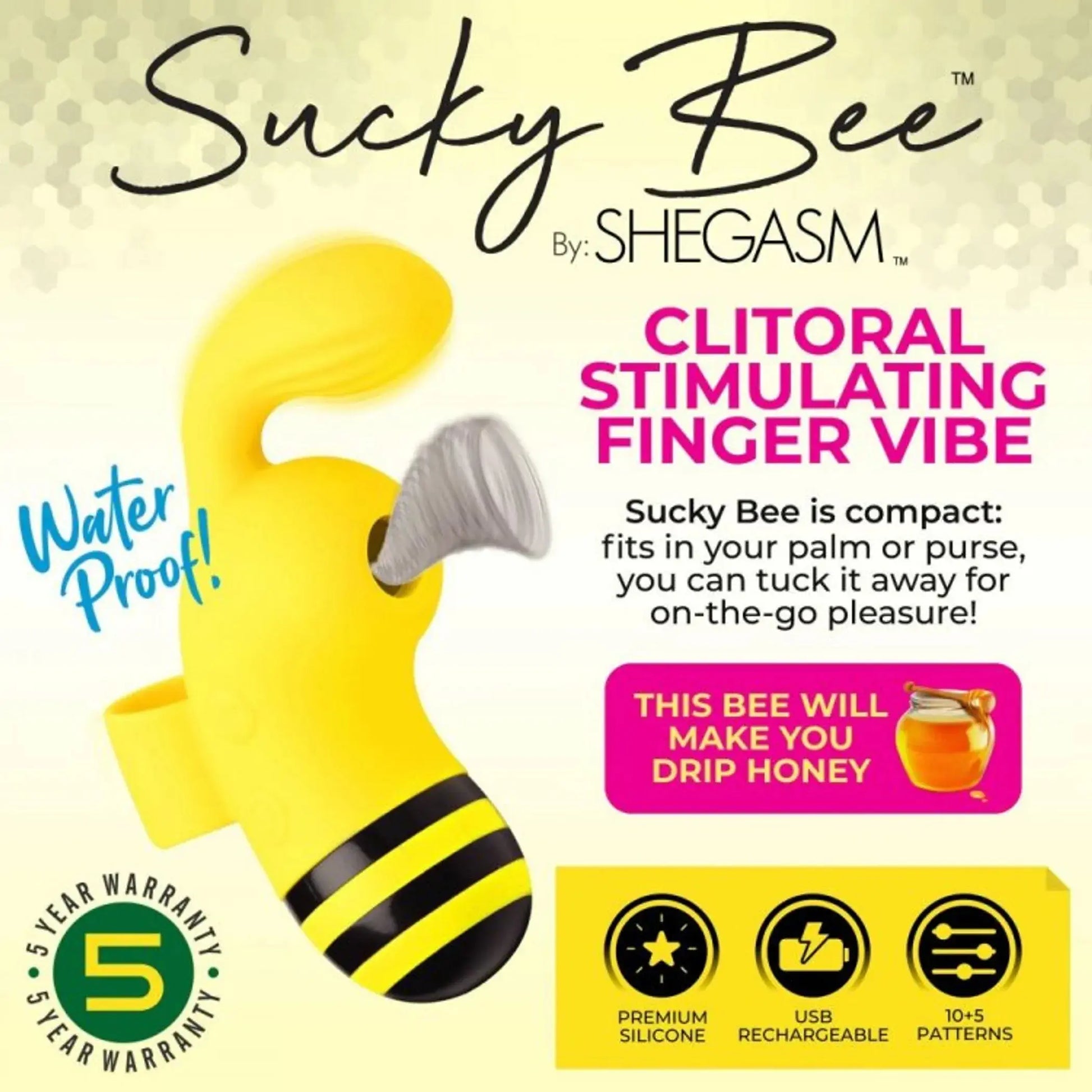 SHEGASM SUCKY BEE CLIT STIM FINGER VIBE XR Brands