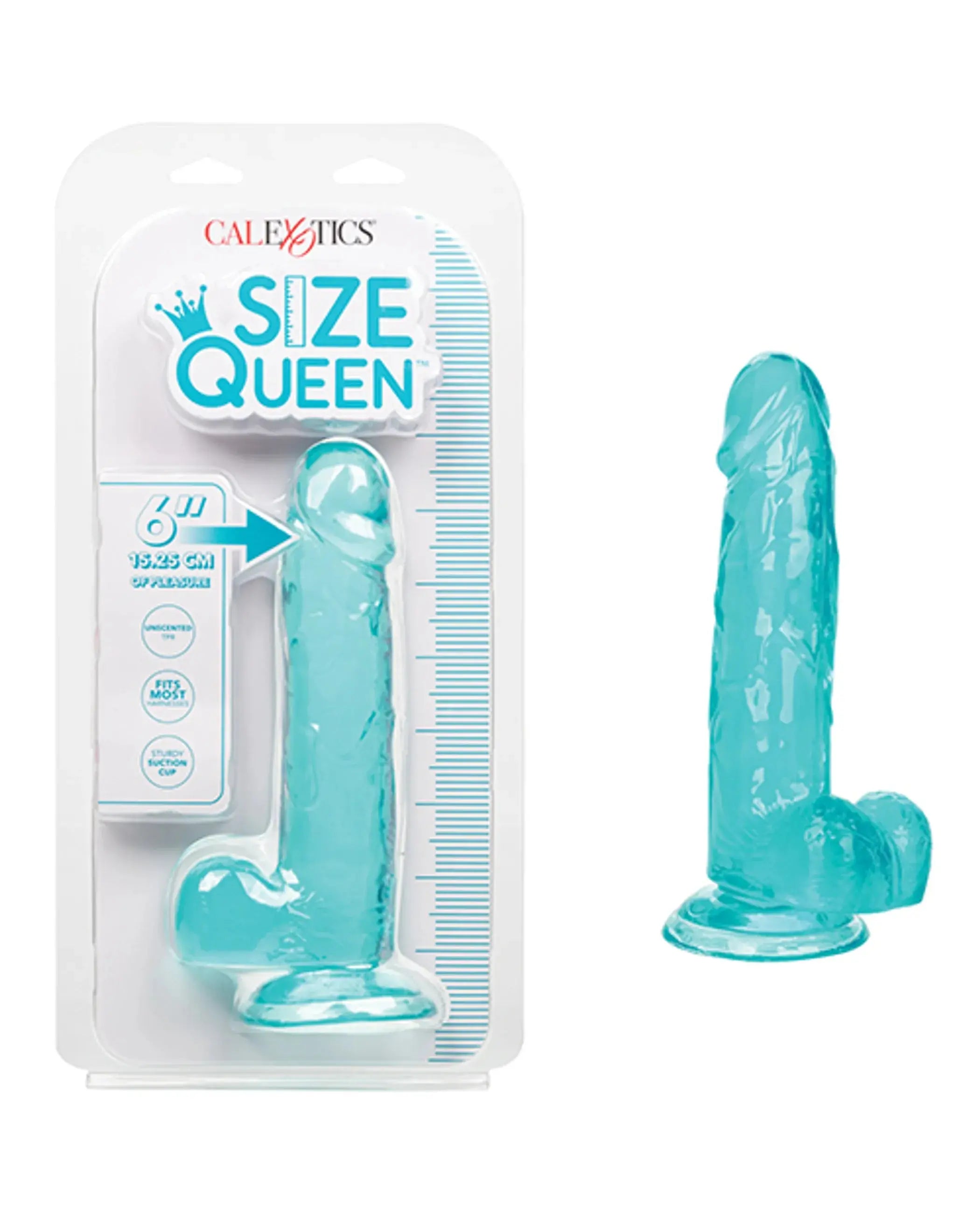 SIZE QUEEN 6IN BLUE California Exotic Novelties