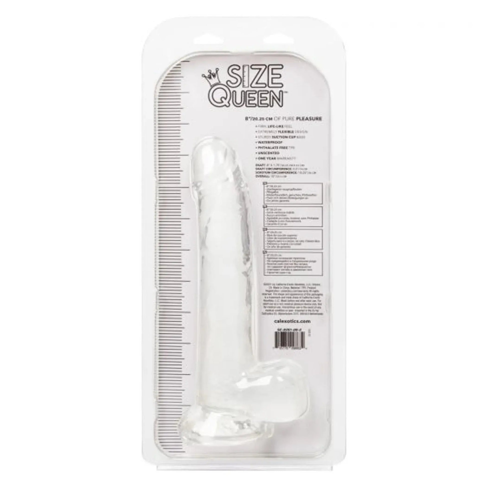 SIZE QUEEN 8IN CLEAR California Exotic Novelties