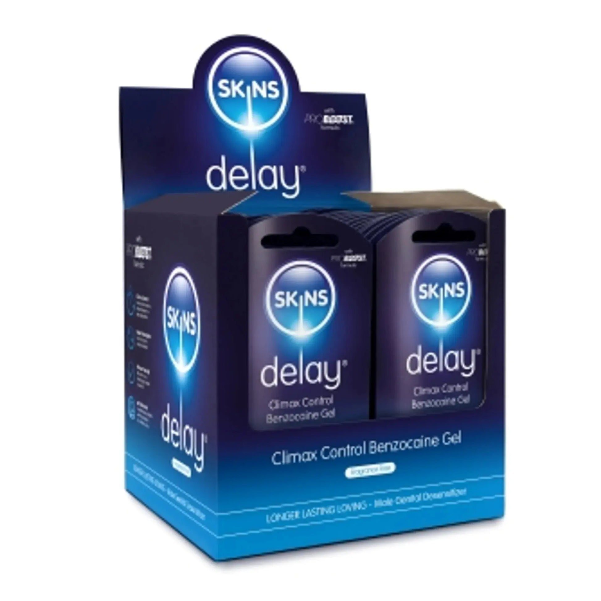SKINS BENZOCAINE DELAY GEL FOILS 3ML 36PC WITH POS Creative Conceptions