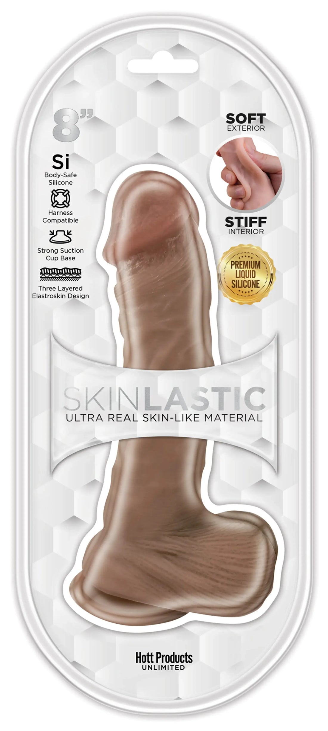SKINSATIONS SKINLASTIC SLIDING SKIN 8IN DILDO W/ SUCTION BASE HOTT Products