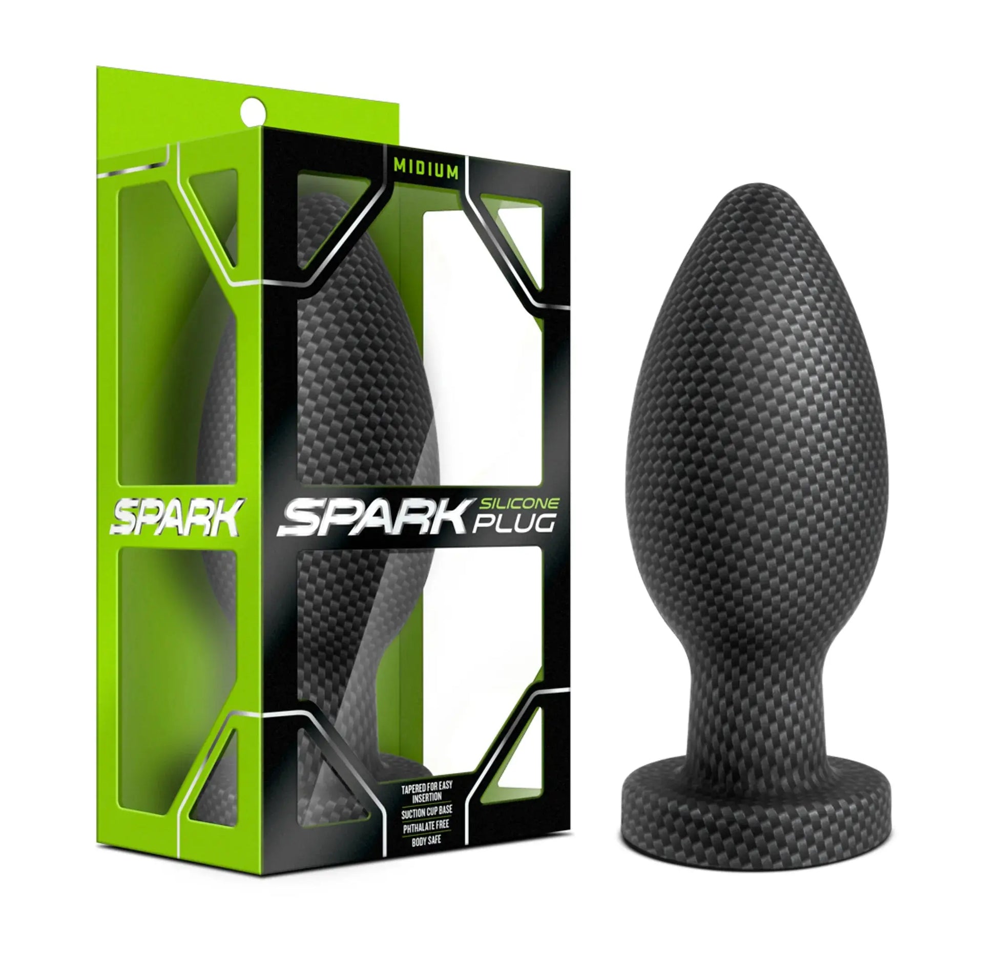 SPARK SILICONE PLUG CARBON FIBER MEDIUM Blush Novelties