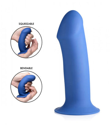 SQUEEZE-IT SQUEEZABLE THICK PHALLIC DILDO- BLUE XR Brands