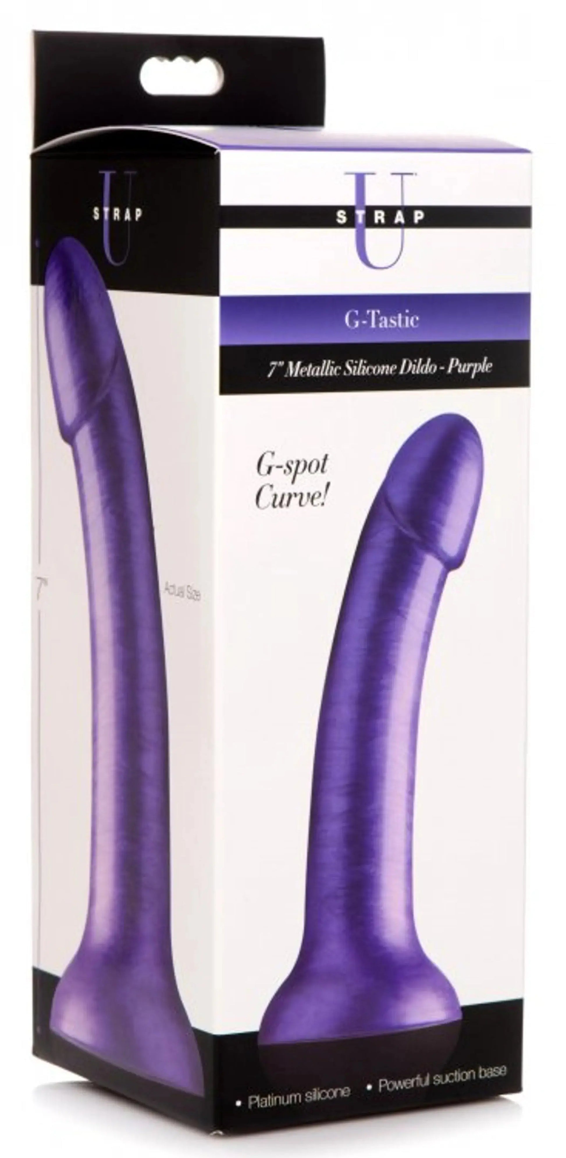 STRAP U G-TASTIC 7IN METALLIC SILICONE DILDO PURPLE XR Brands