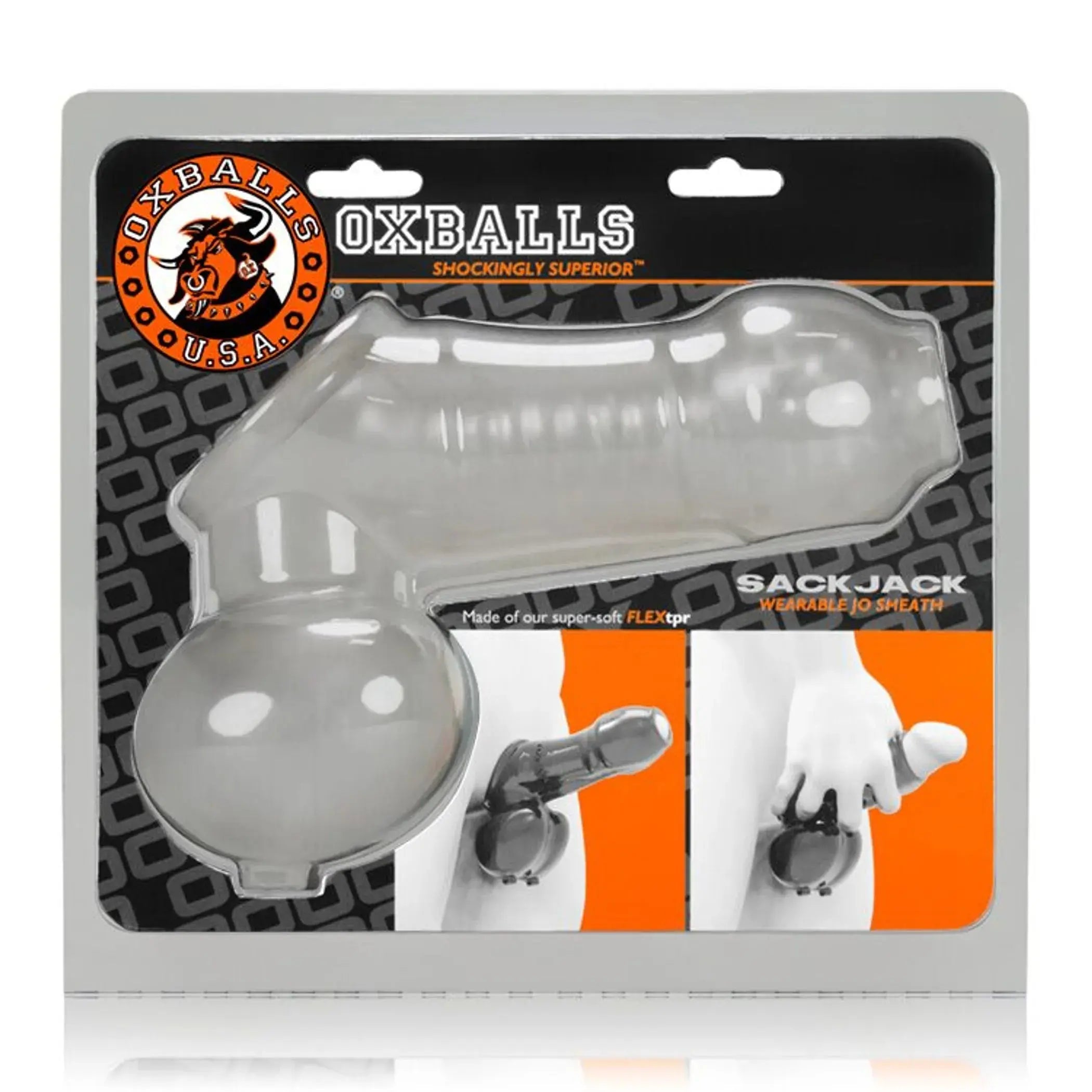 Sackjack Wearable Jackoff Sheath Clear Frost OXBALLS