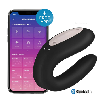 SATISFYER DOUBLE JOY BLACK W/ APP (NET) Satisfyer