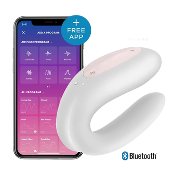 SATISFYER DOUBLE JOY WHITE W/ APP (NET) Satisfyer