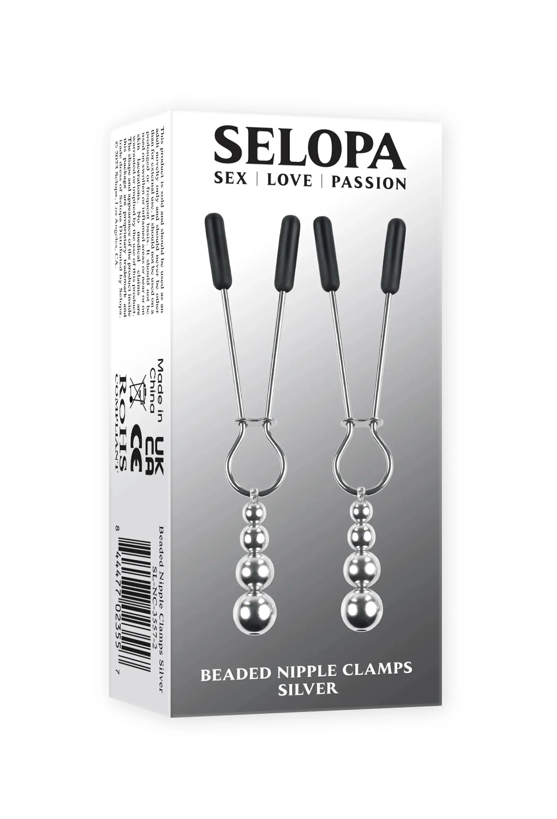 Selopa Beaded Nipple Clamps Silver Evolved Novelties