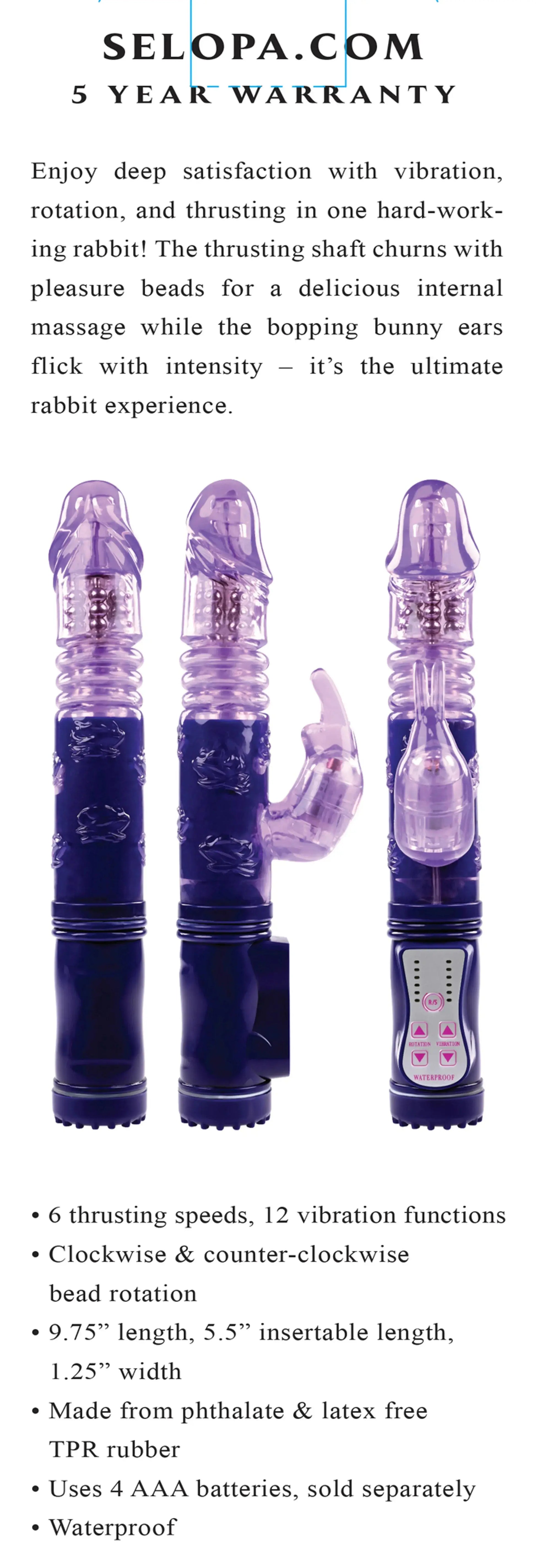 Selopa Bunny Thruster Evolved Novelties