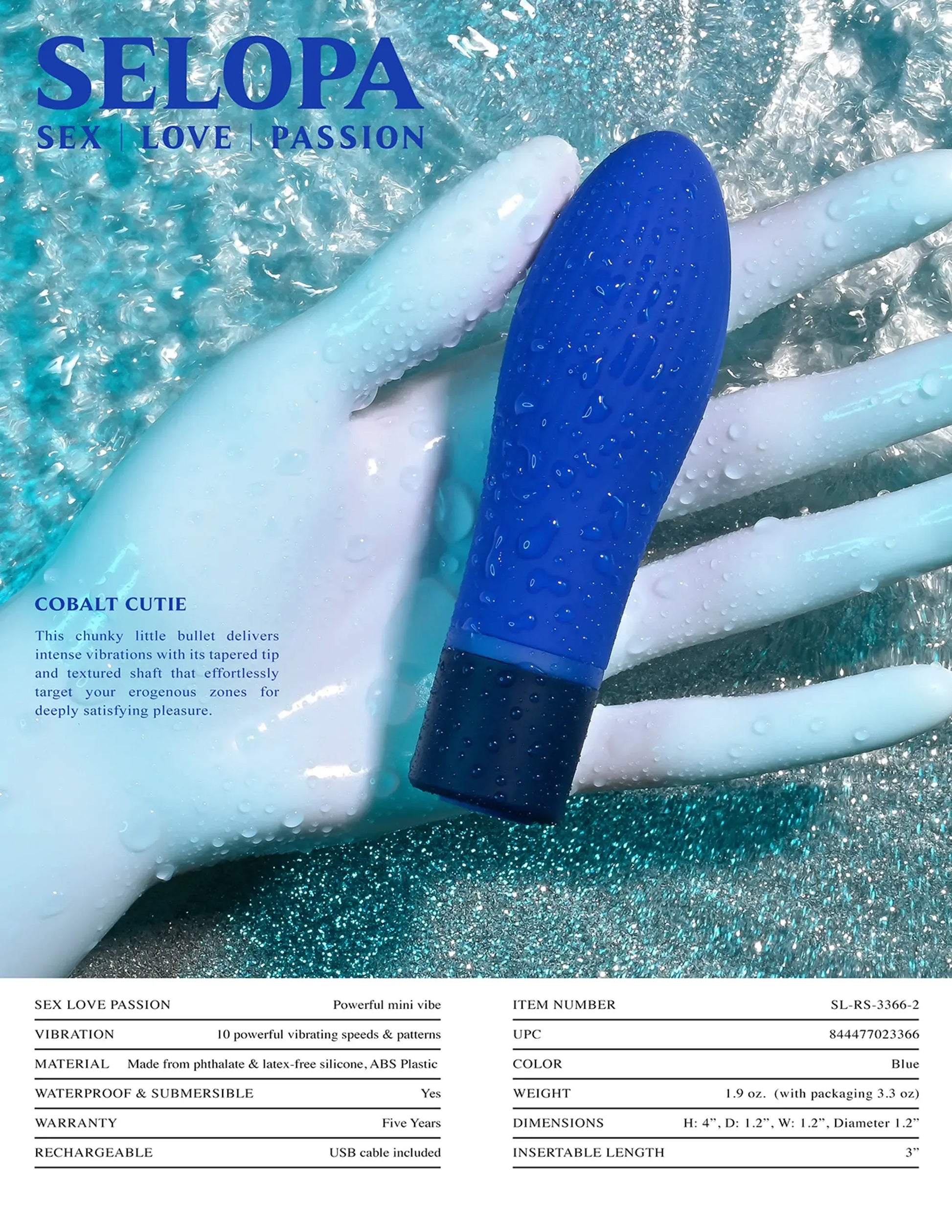 Selopa Cobalt Cutie Vibrator Evolved Novelties