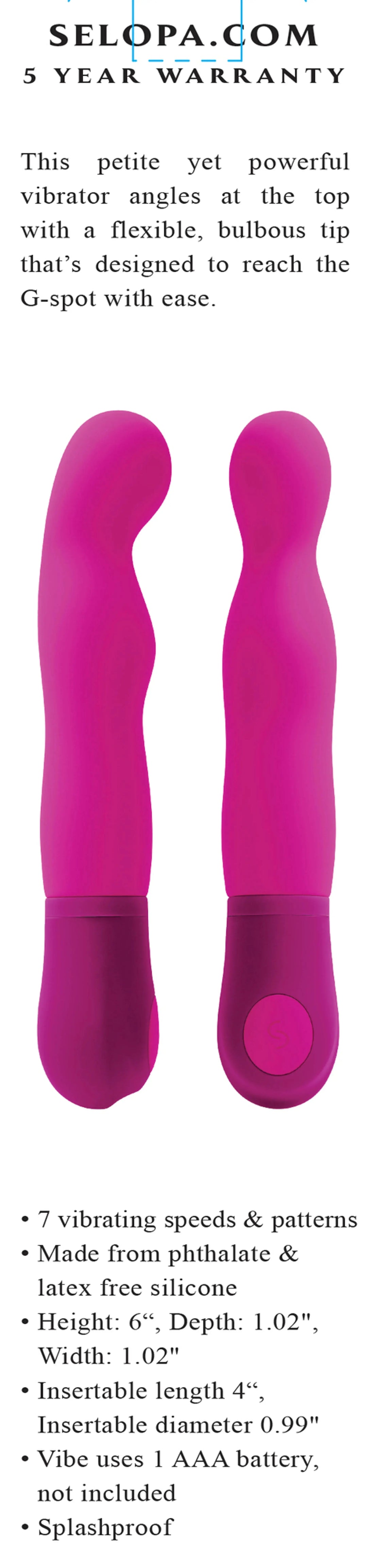 Selopa G Wow Pink G-Spot Vibrator Evolved Novelties