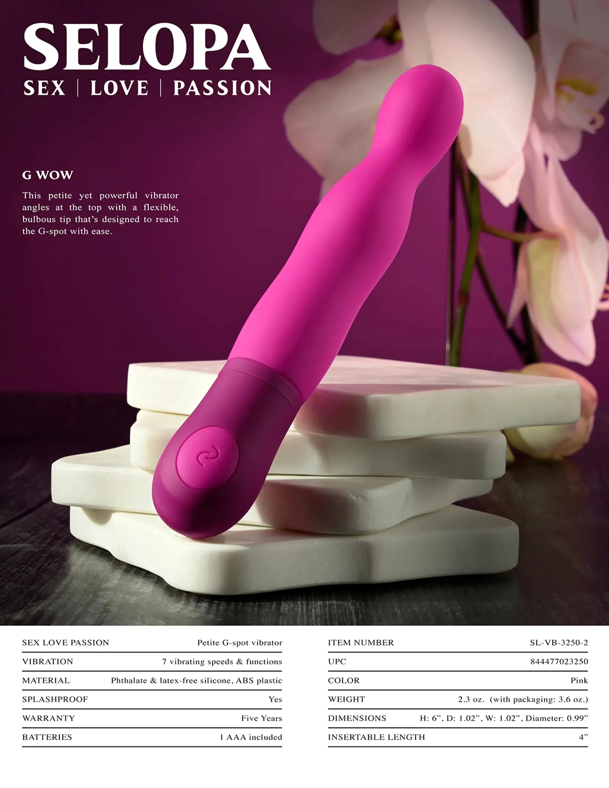 Selopa G Wow Pink G-Spot Vibrator Evolved Novelties