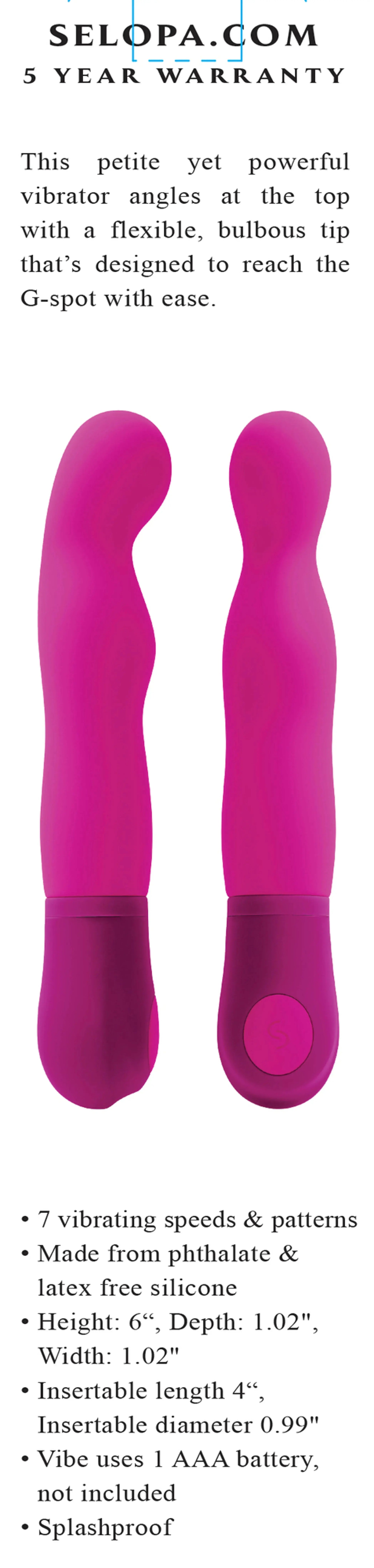 Selopa G Wow Pink G-Spot Vibrator Evolved Novelties