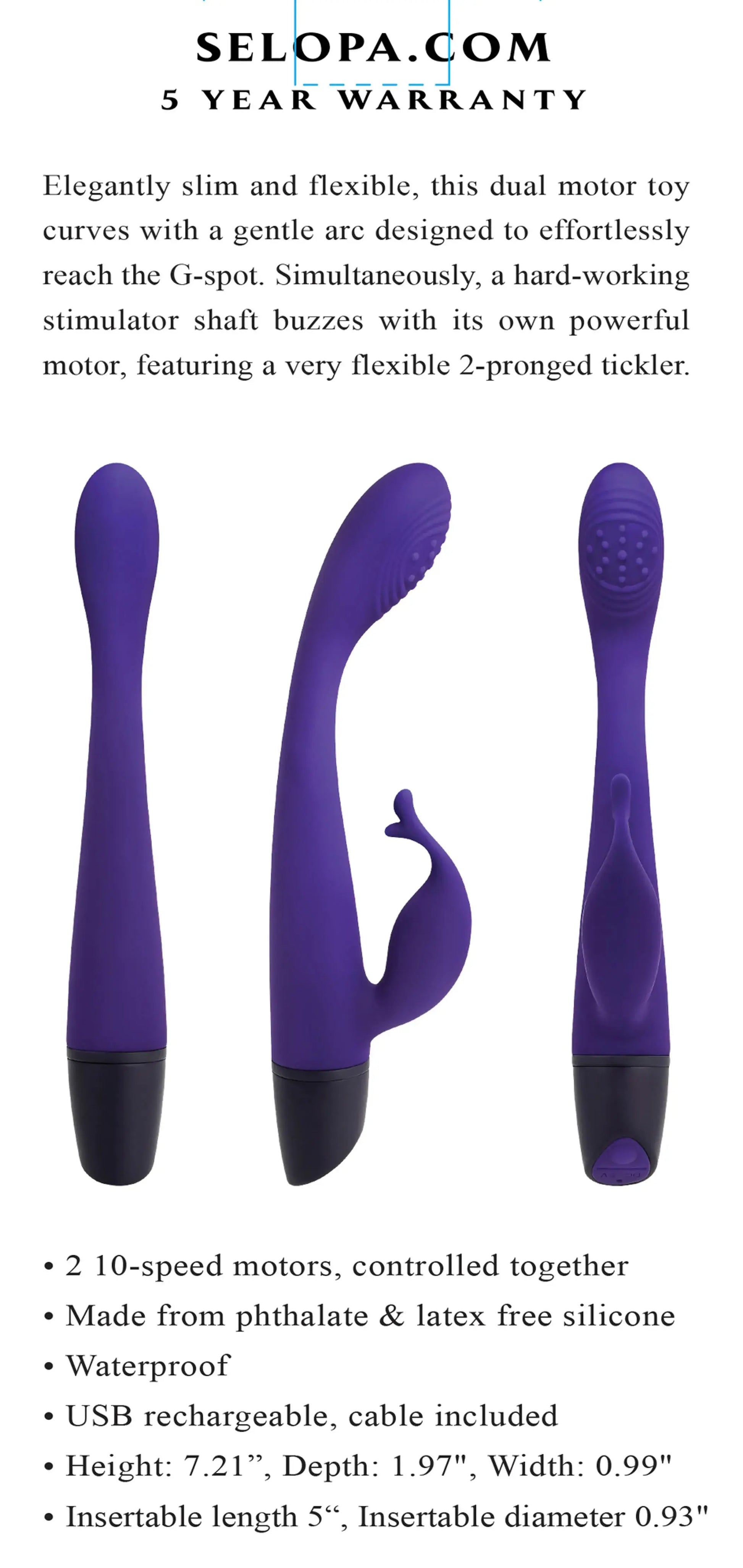 Selopa Plum Passion Rabbit Vibrator Evolved Novelties