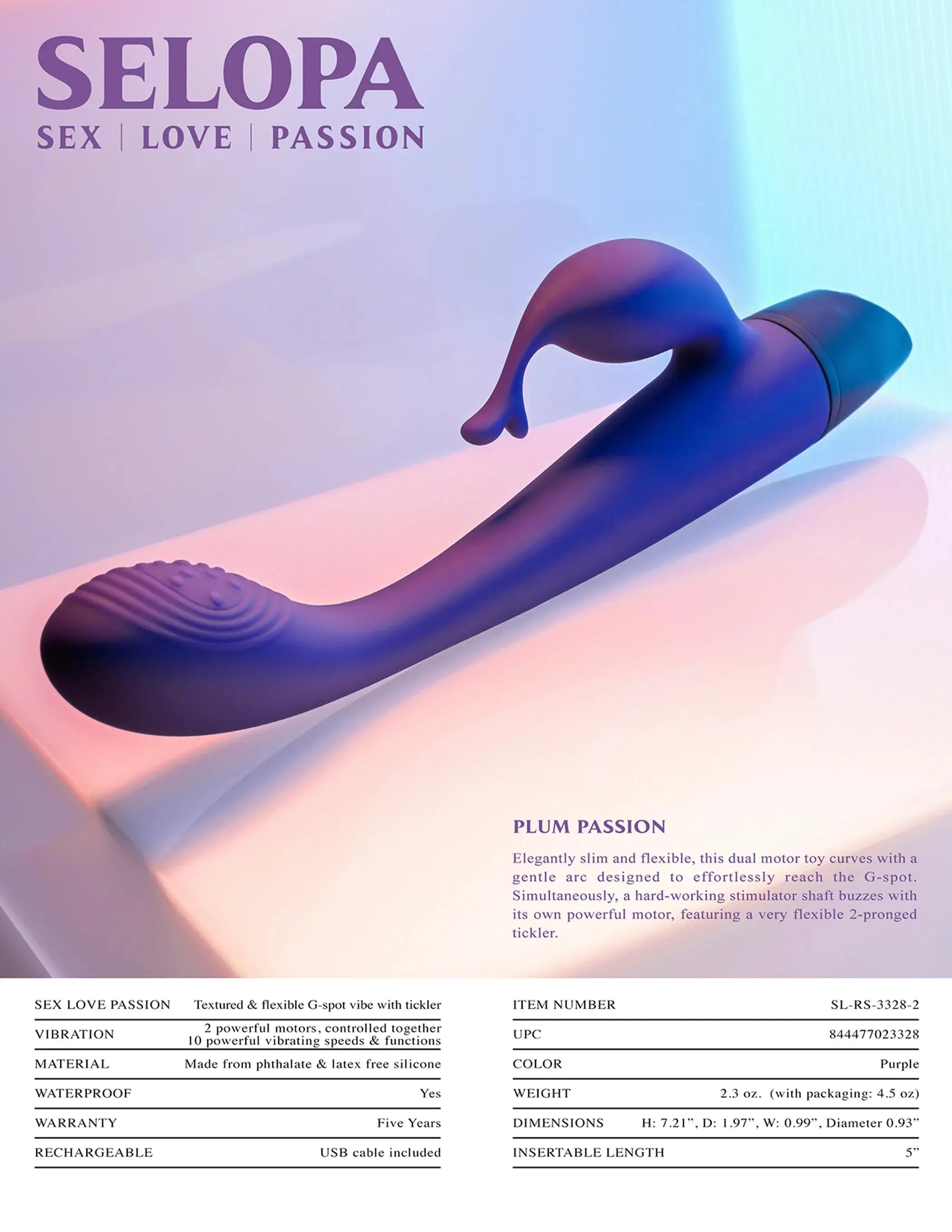 Selopa Plum Passion Rabbit Vibrator Evolved Novelties