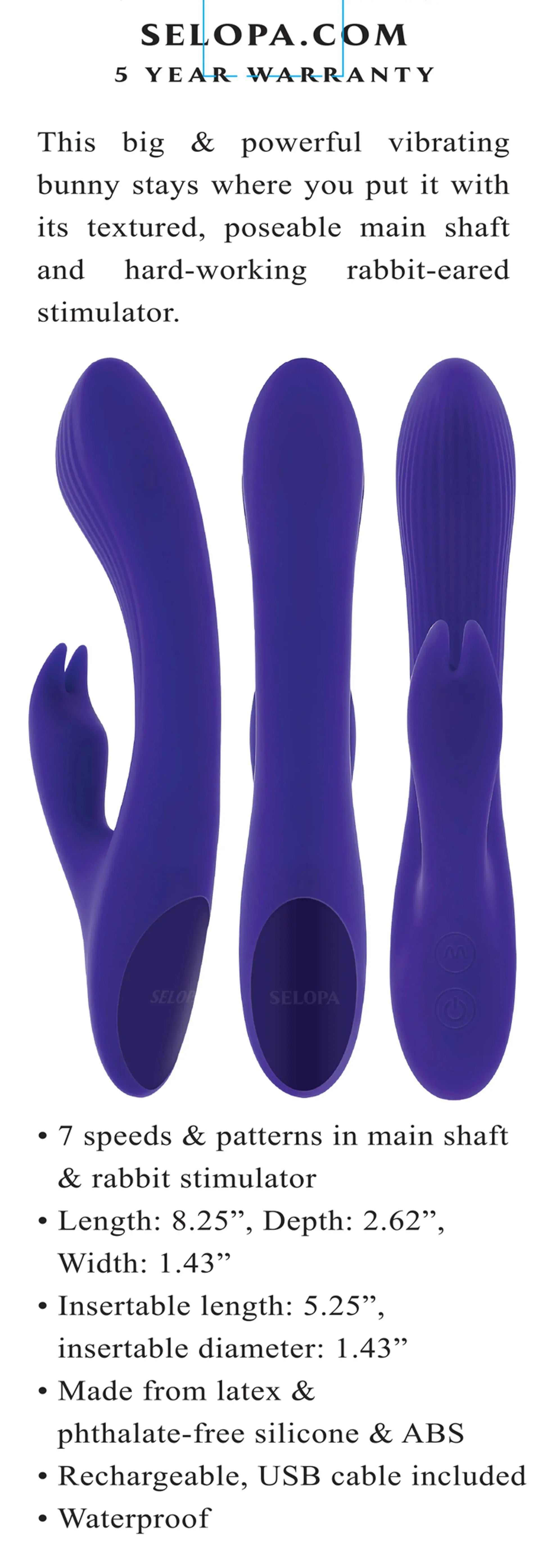 Selopa Poseable Bunny Vibrator Evolved Novelties