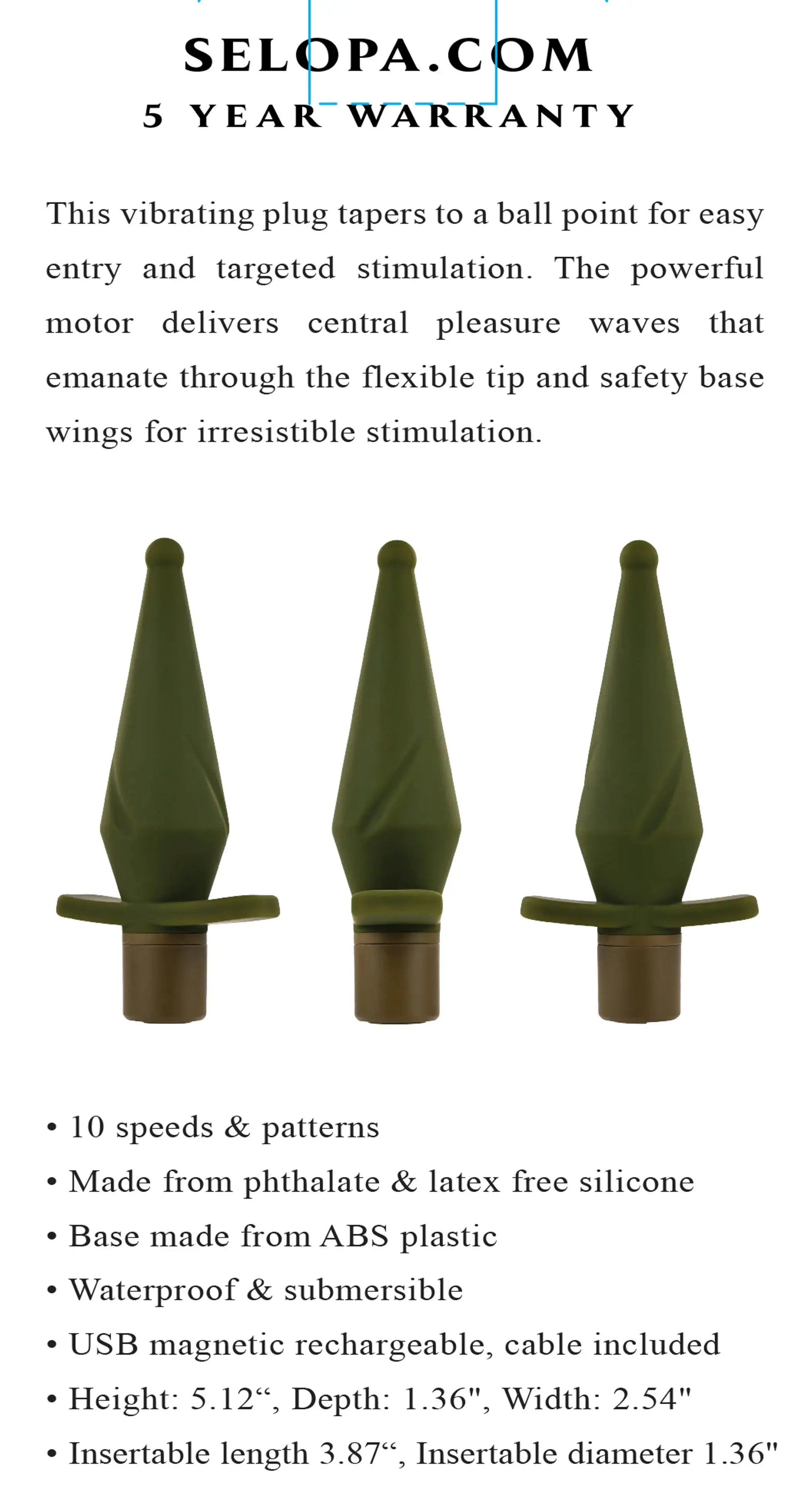 Selopa The Private Vibrating Butt Plug Evolved Novelties