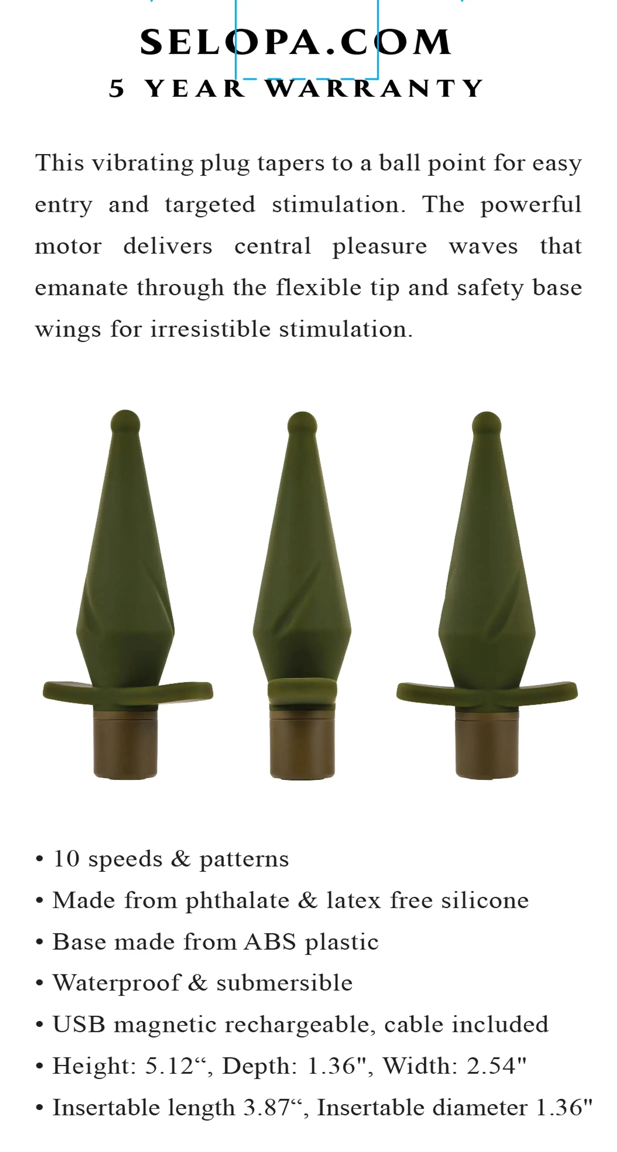 Selopa The Private Vibrating Butt Plug Evolved Novelties