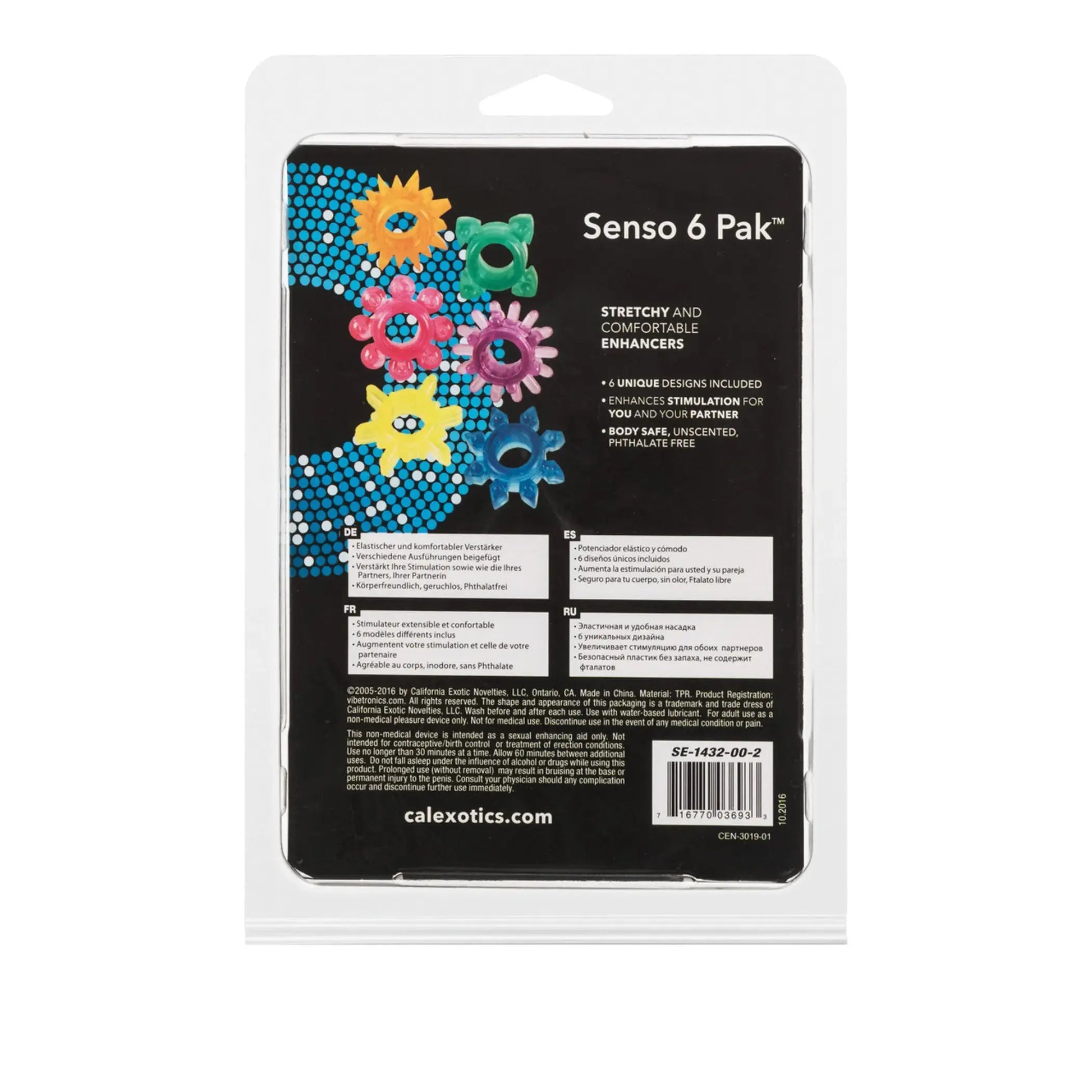 Senso 6 Pak Cock Rings California Exotic Novelties