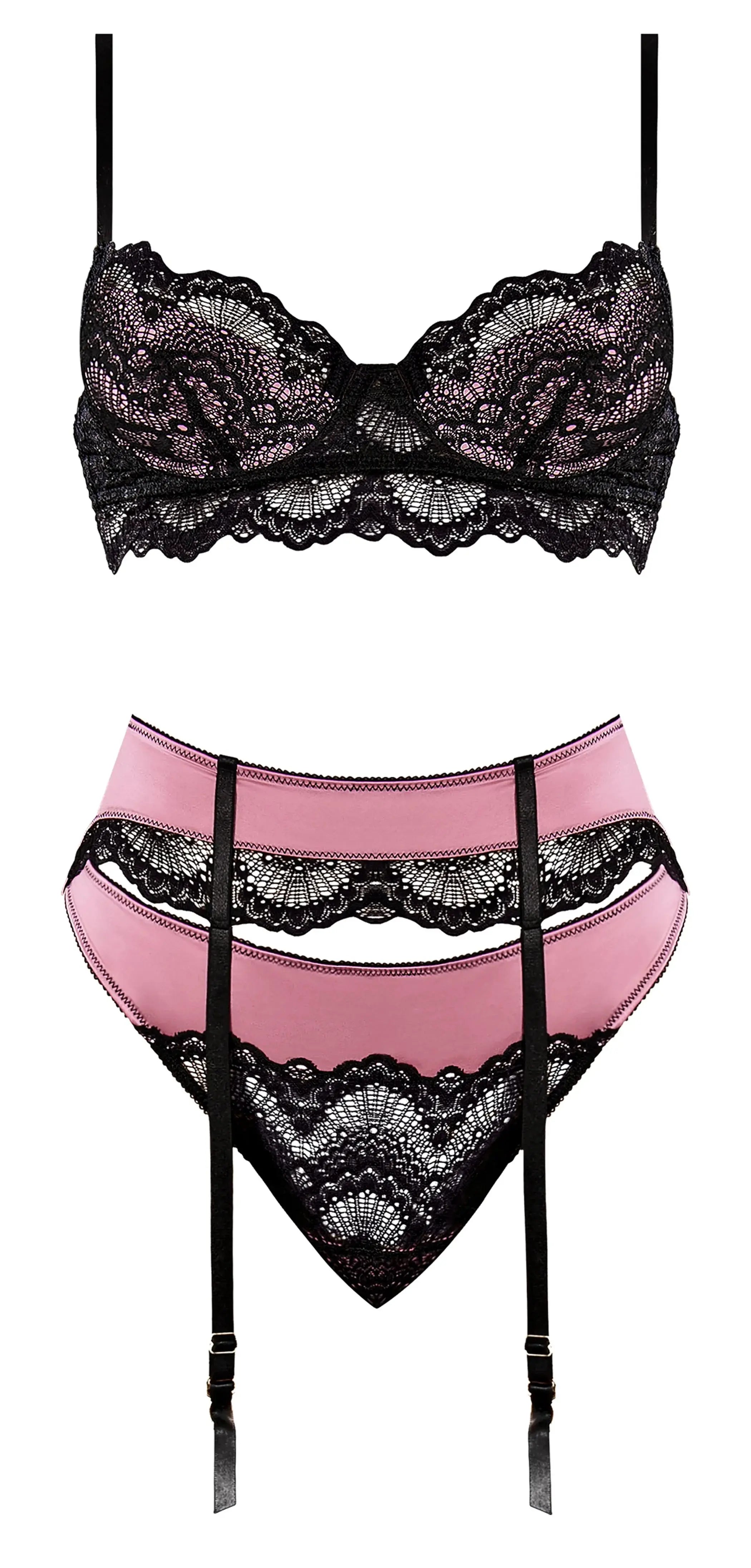 Sensual Desires Bra Cincher & Thong Mauve Magic Silk Lingerie