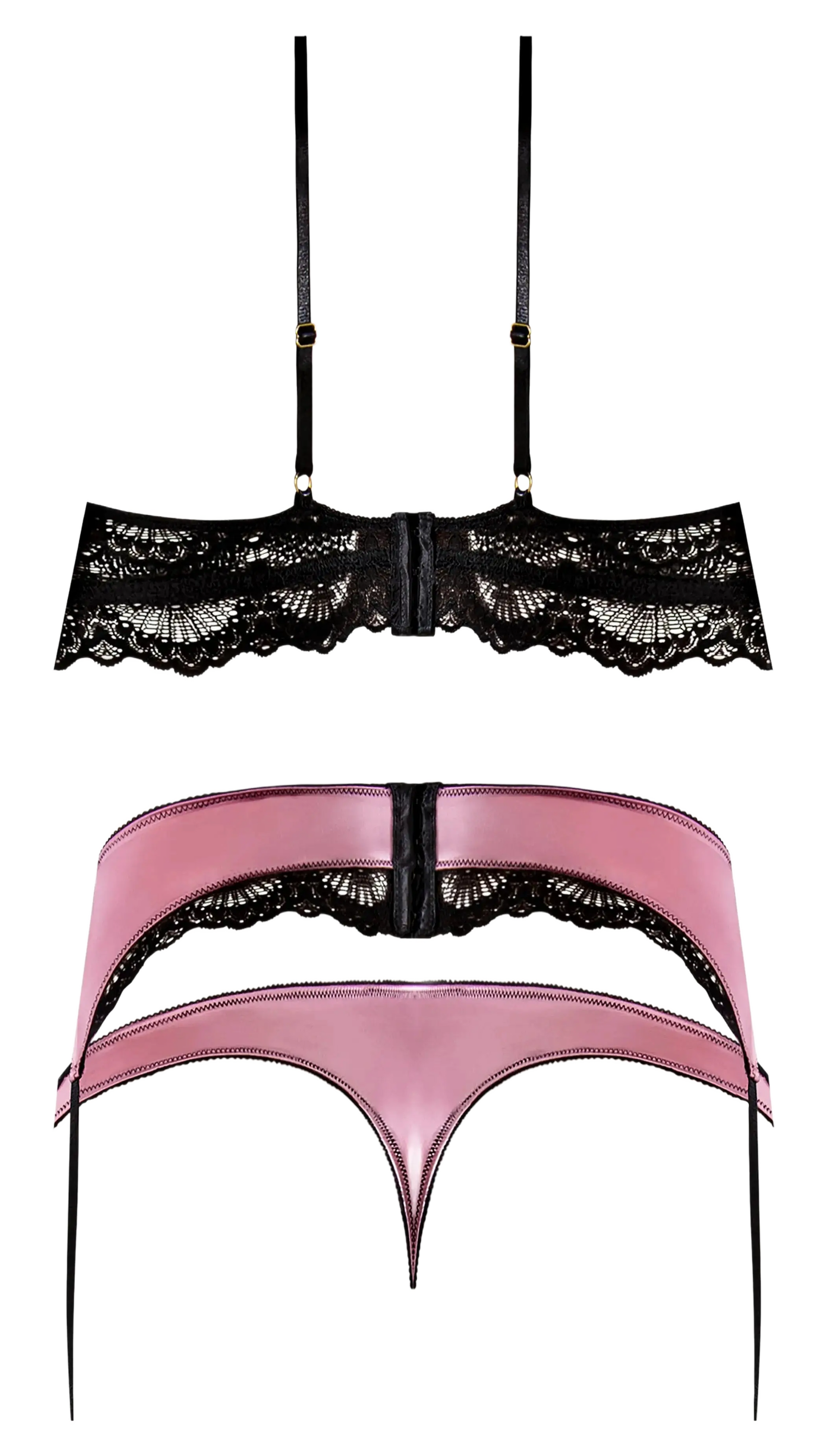 SENSUAL DESIRES BRA CINCHER & THONG MAUVE Magic Silk Lingerie
