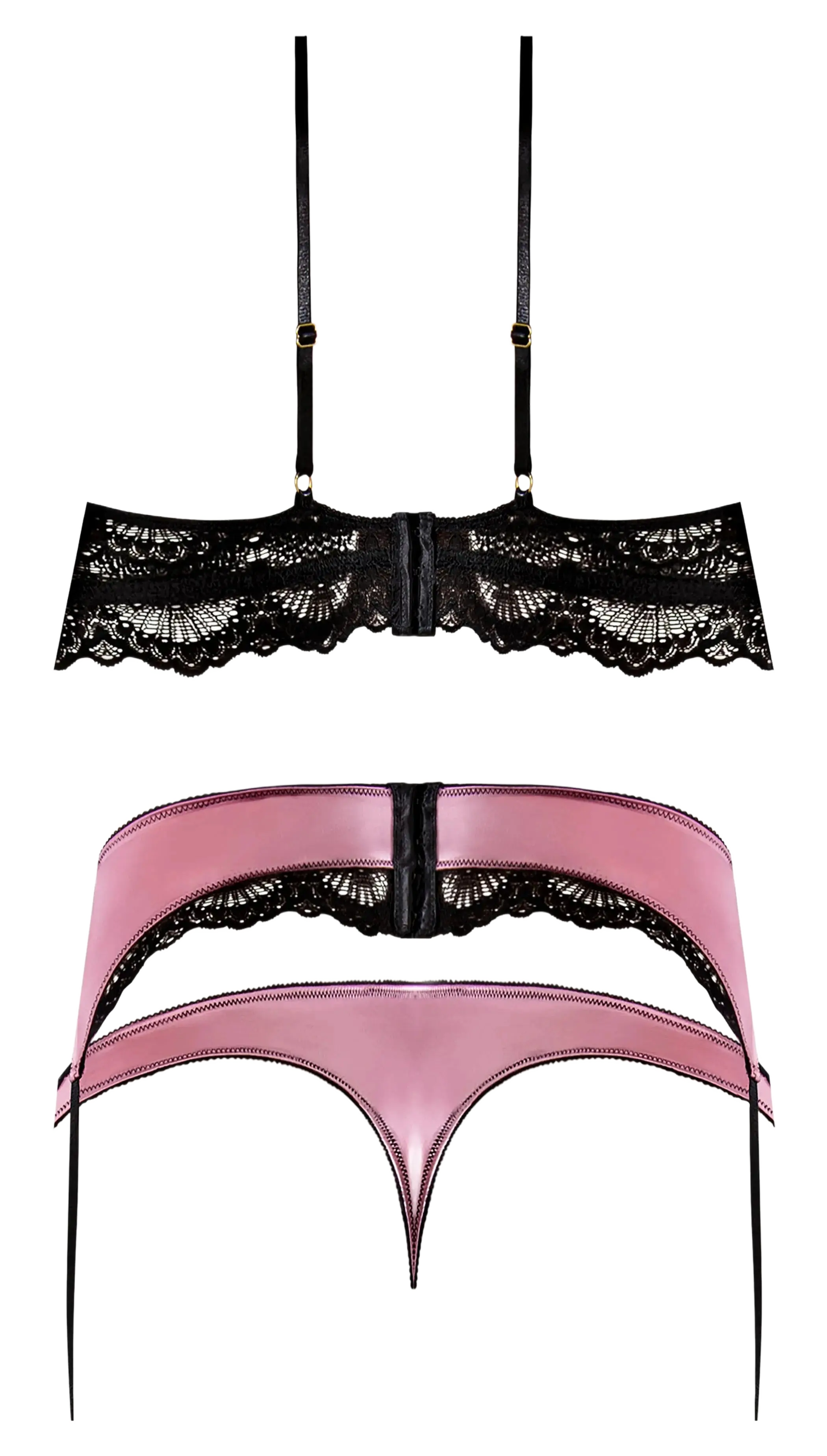 SENSUAL DESIRES BRA CINCHER & THONG MAUVE Magic Silk Lingerie