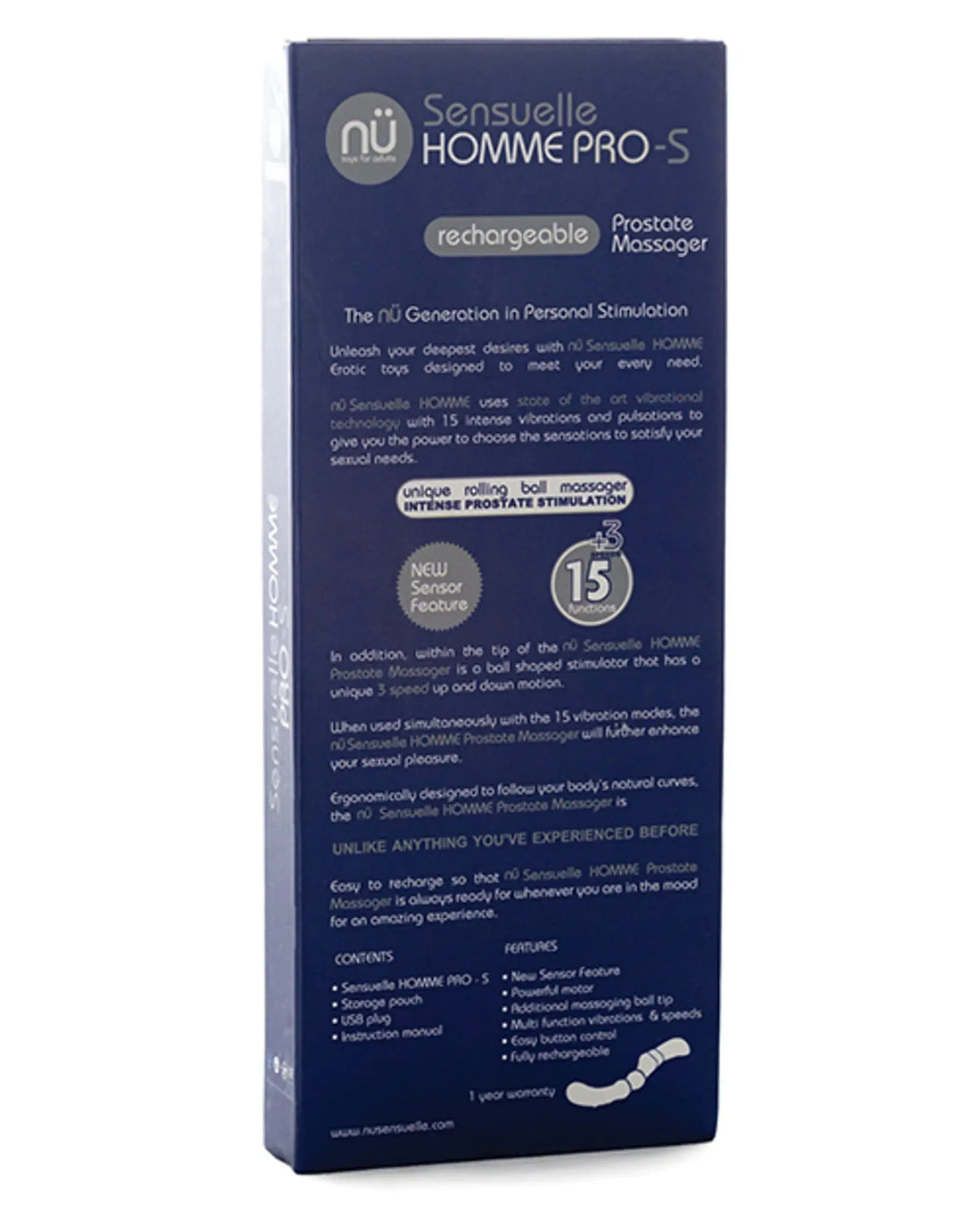 Sensuelle Homme Pro-S Prostate Massager Navy Blue Nu Sensuelle