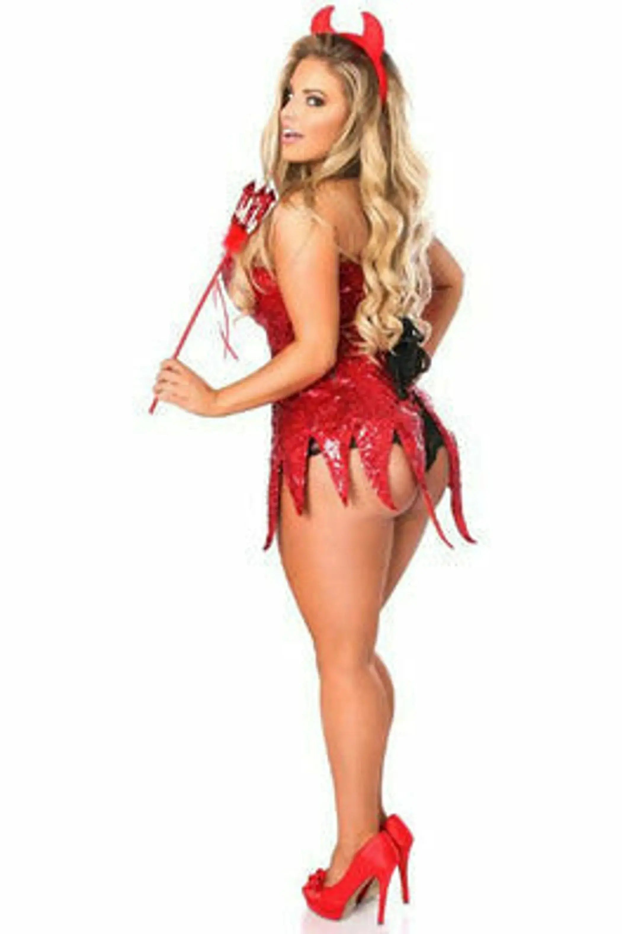 Sequin Devil Corset Dress Daisy Corsets