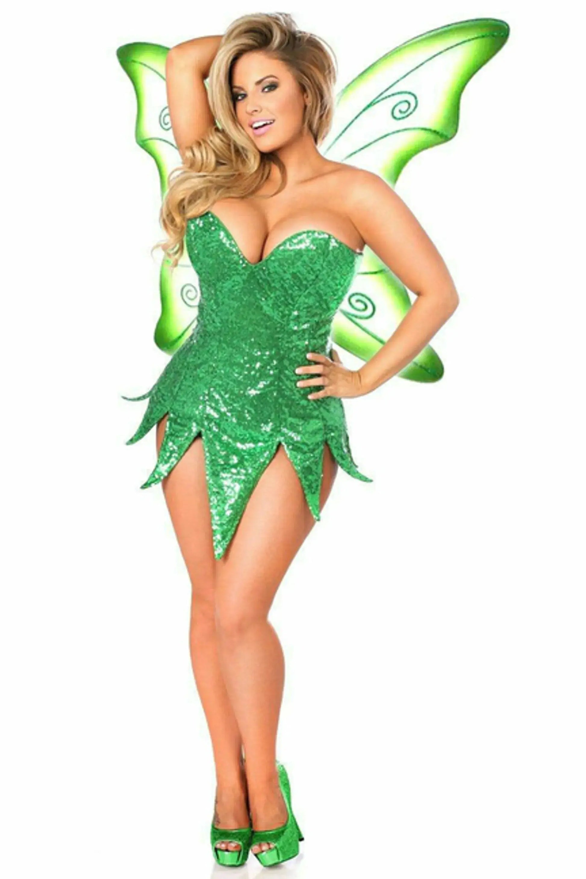 Sequin Green Fairy Corset Dress Costume Daisy Corsets