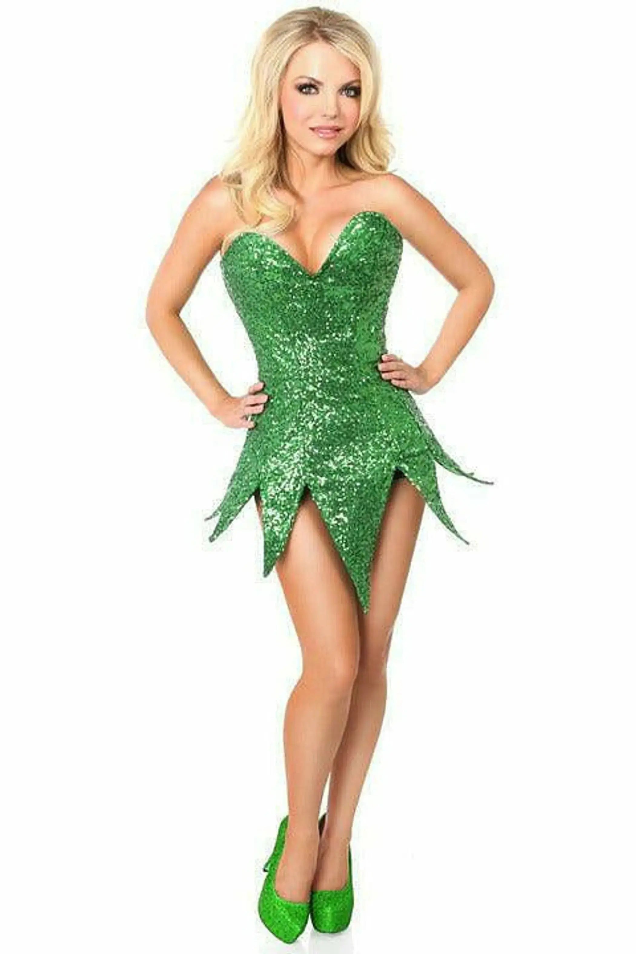 Sequin Steel Boned Corset Dress Daisy Corsets