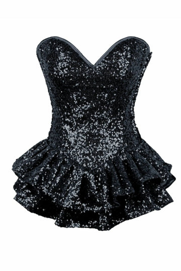 Sequin Steel Boned Mini Corset Dress Daisy Corsets