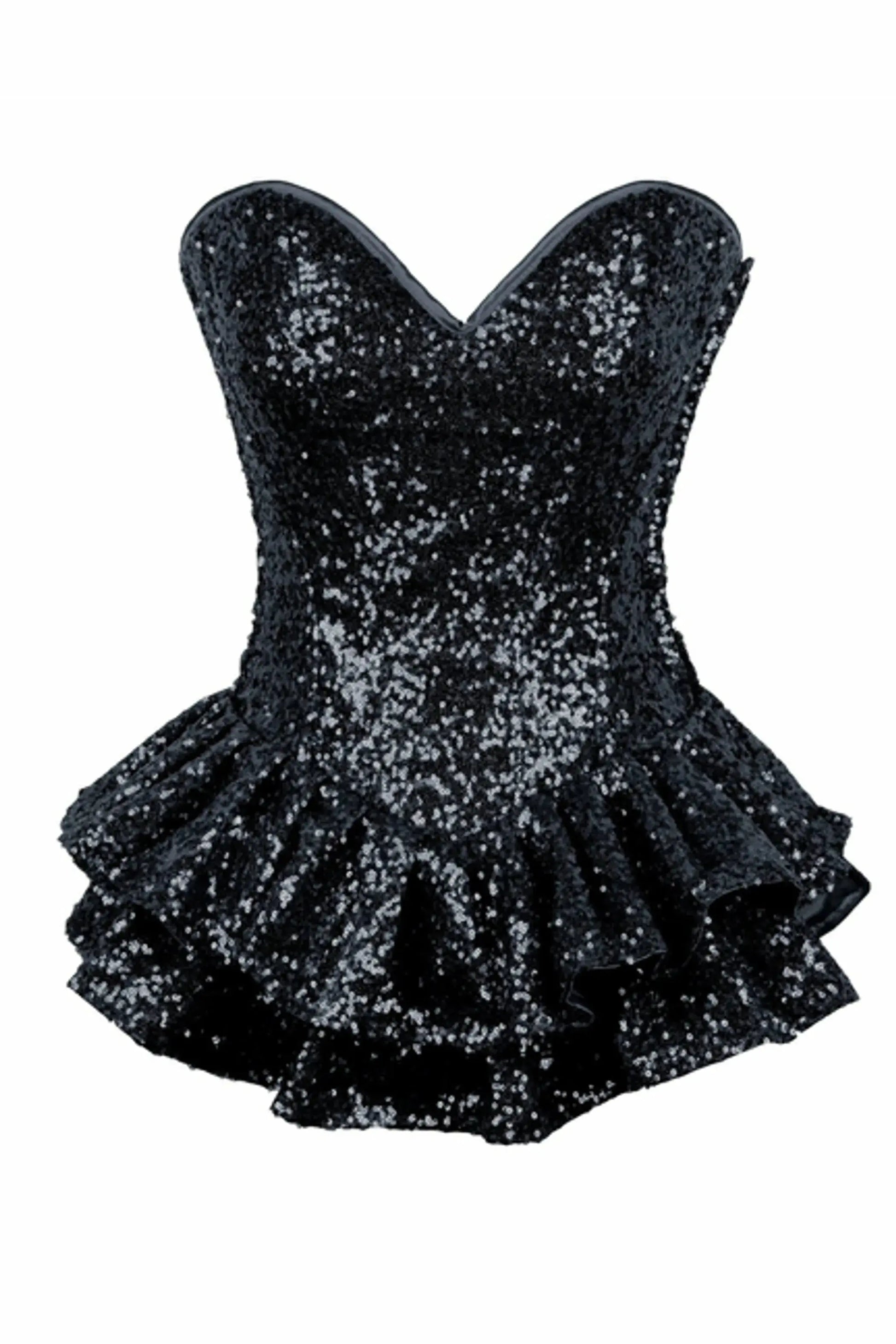 Sequin Steel Boned Mini Corset Dress Daisy Corsets