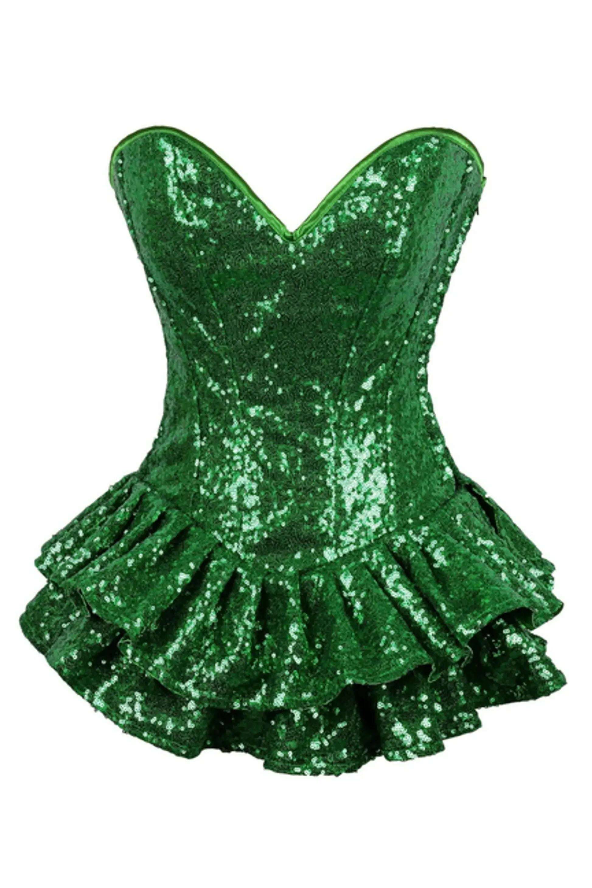 Sequin Steel Boned Mini Corset Dress Daisy Corsets