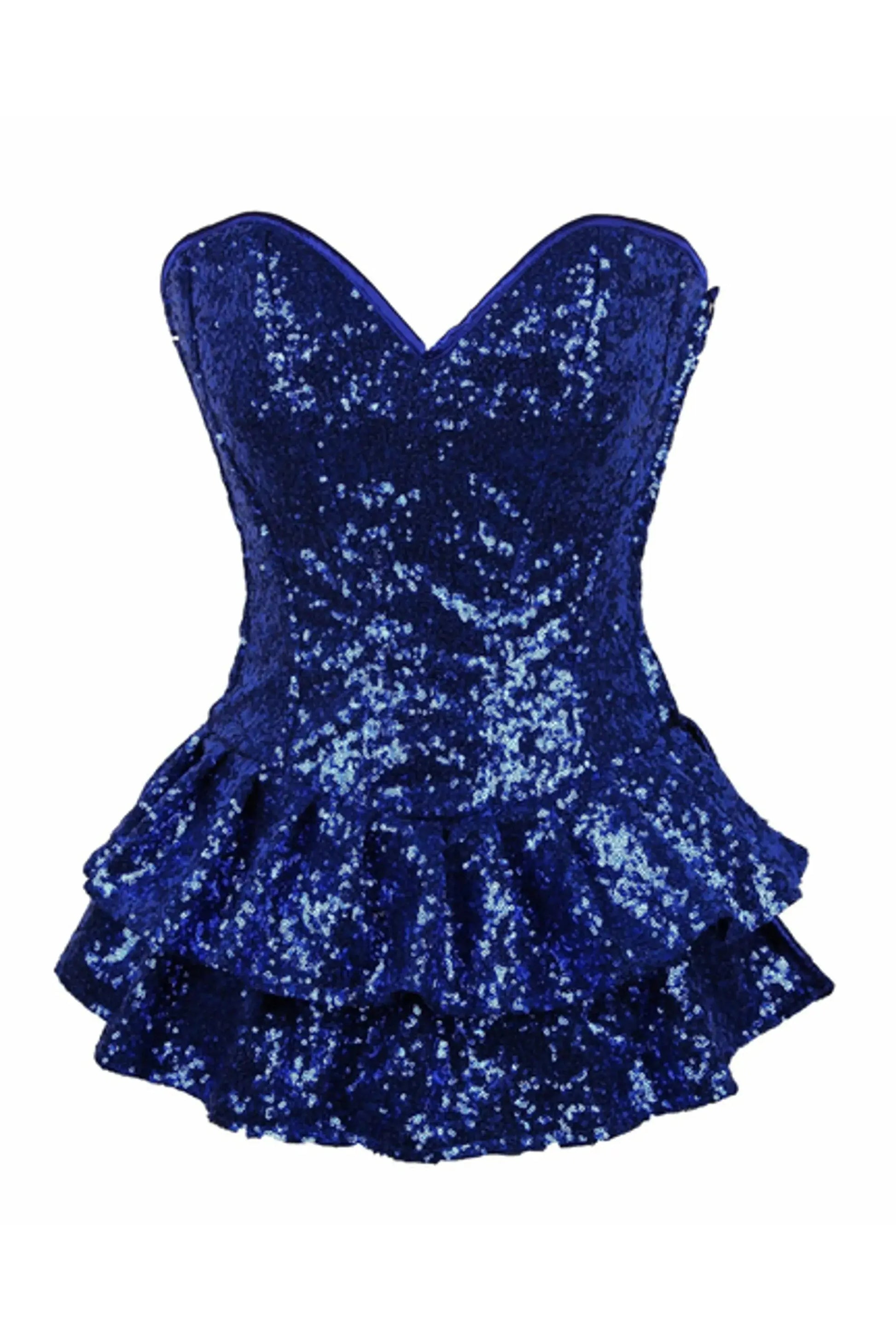Sequin Steel Boned Mini Corset Dress Daisy Corsets