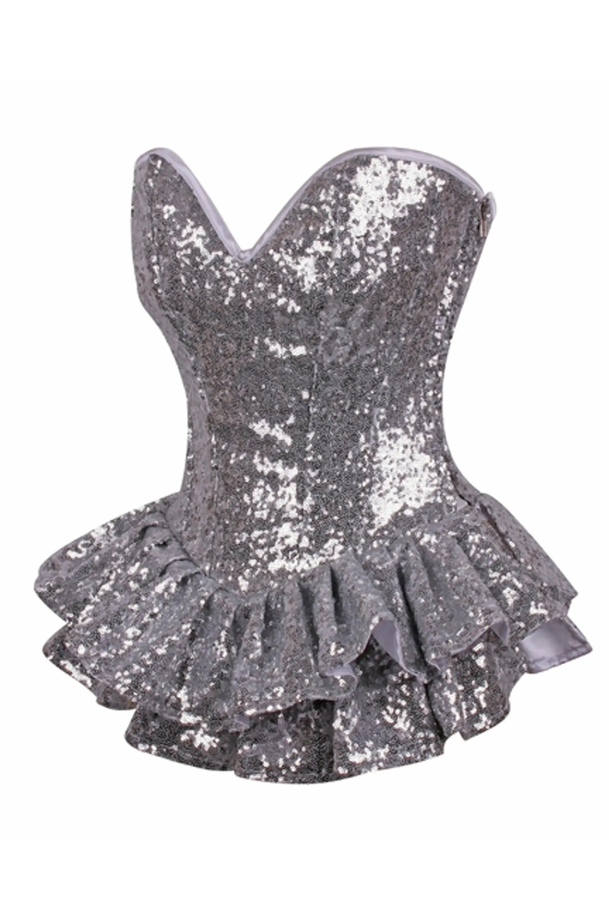 Sequin Steel Boned Mini Corset Dress Daisy Corsets