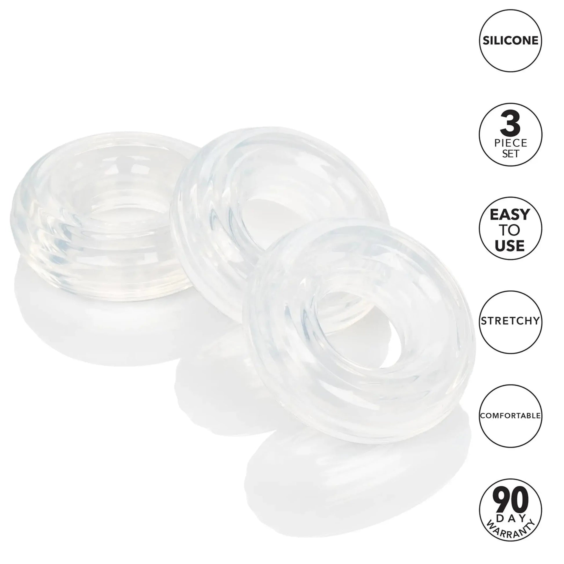 Set of 3 Silicone Stacker Rings California Exotic Novelties