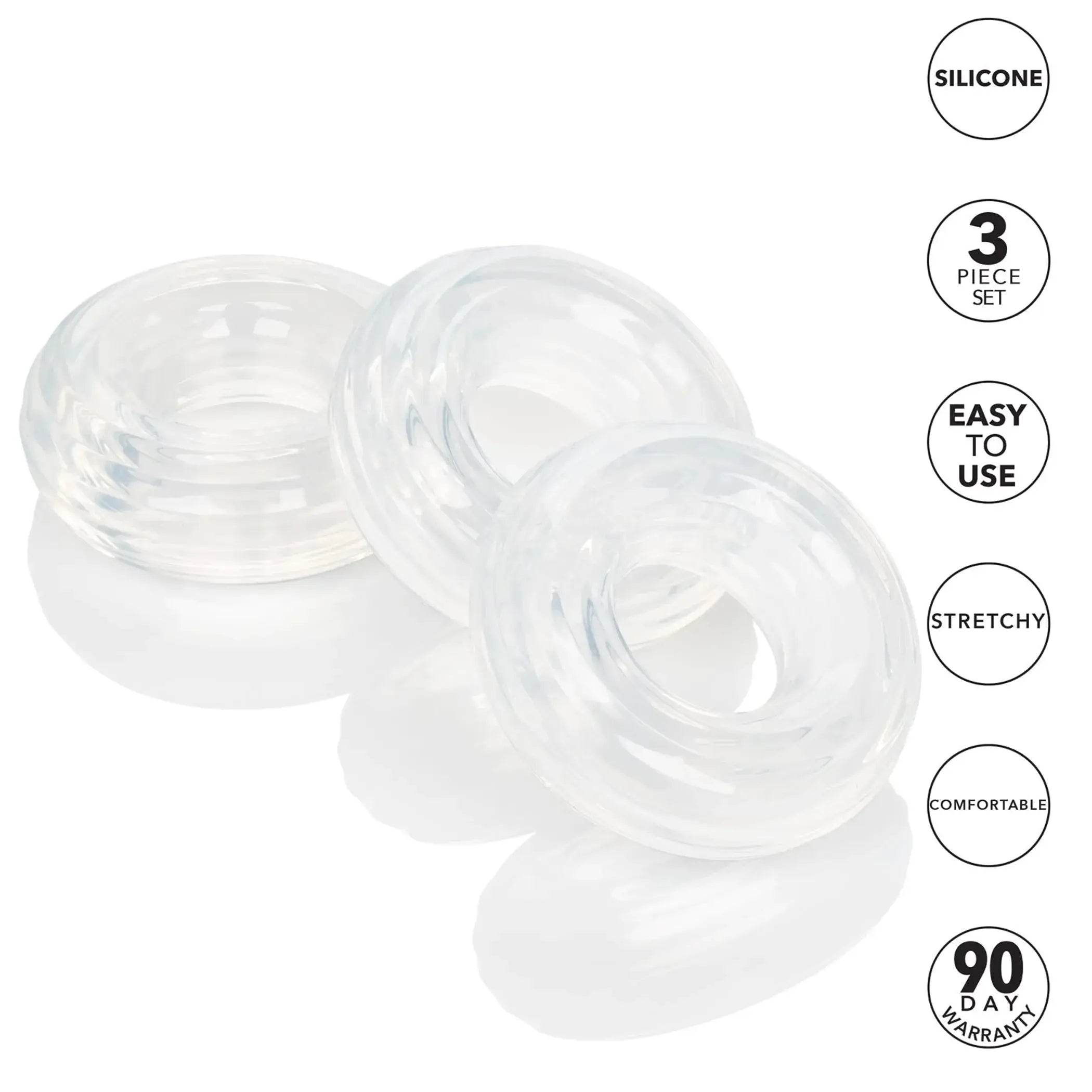 Set of 3 Silicone Stacker Rings California Exotic Novelties
