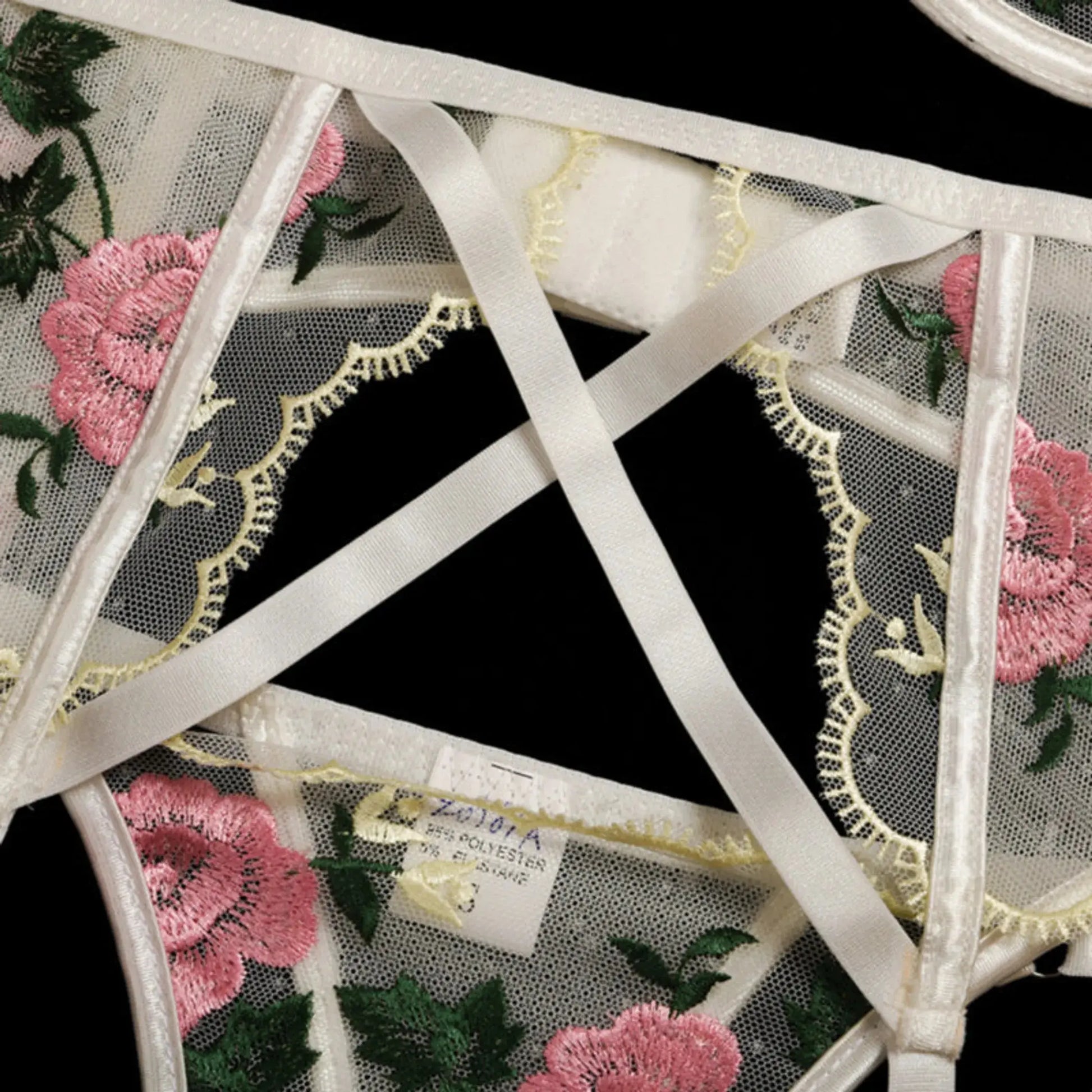 Sexy Bridal Mesh Embroidery Lingerie Set La Belle Fantastique