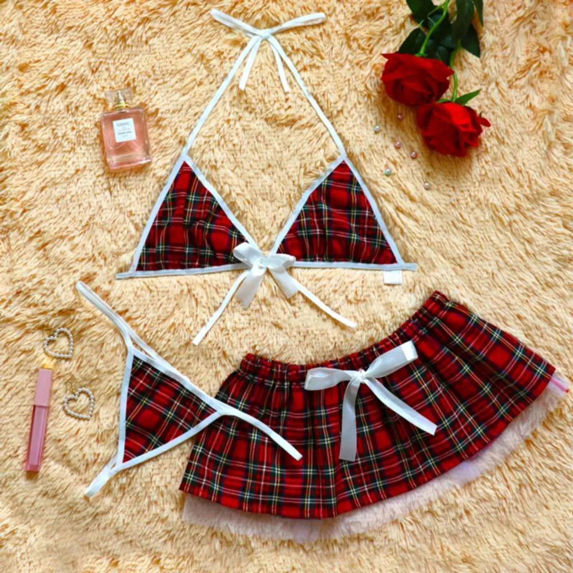 Sexy School Girl Sleepwear 3-Piece Set La Belle Fantastique