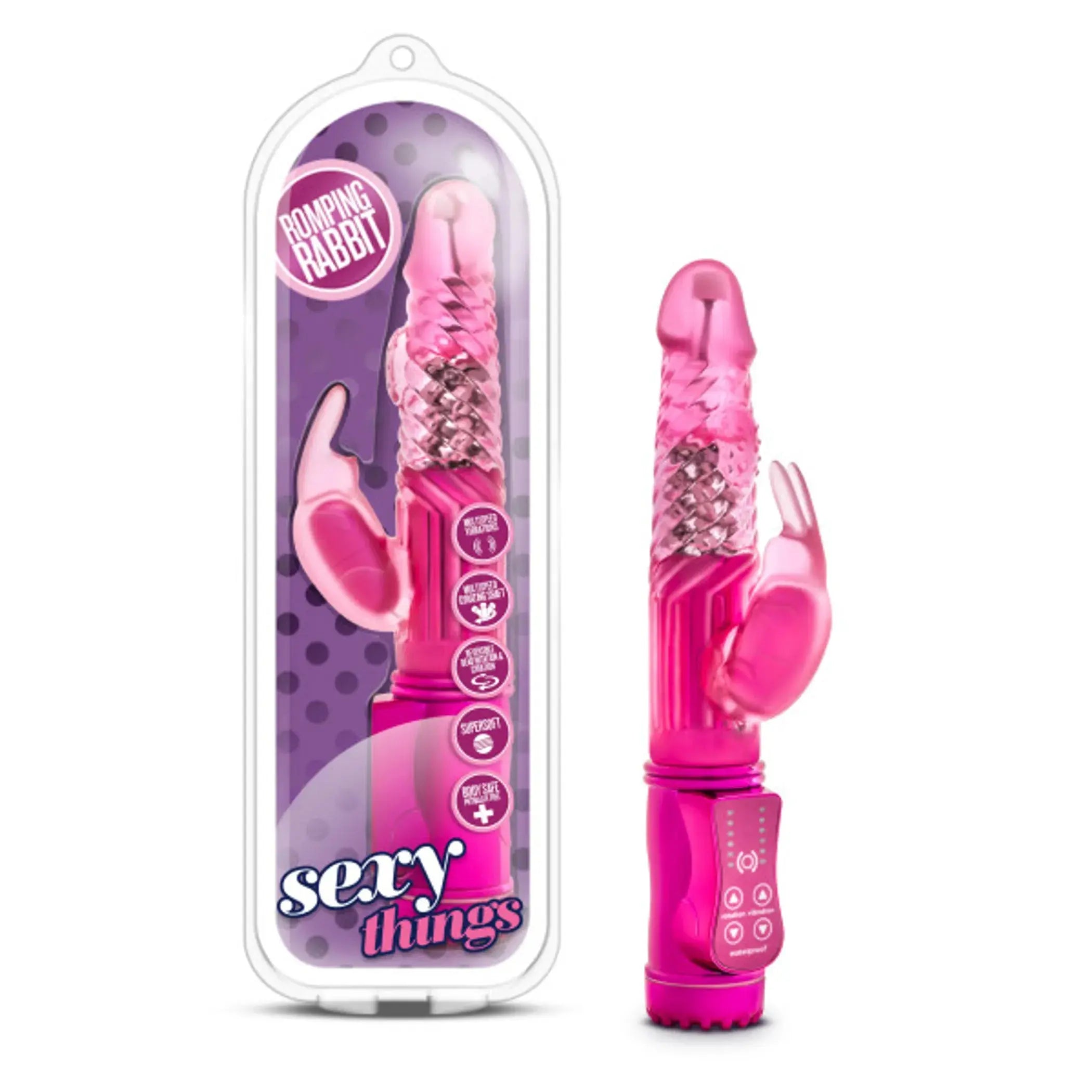 Sexy Things Romping Rabbit Vibrator Fuchsia Blush Novelties