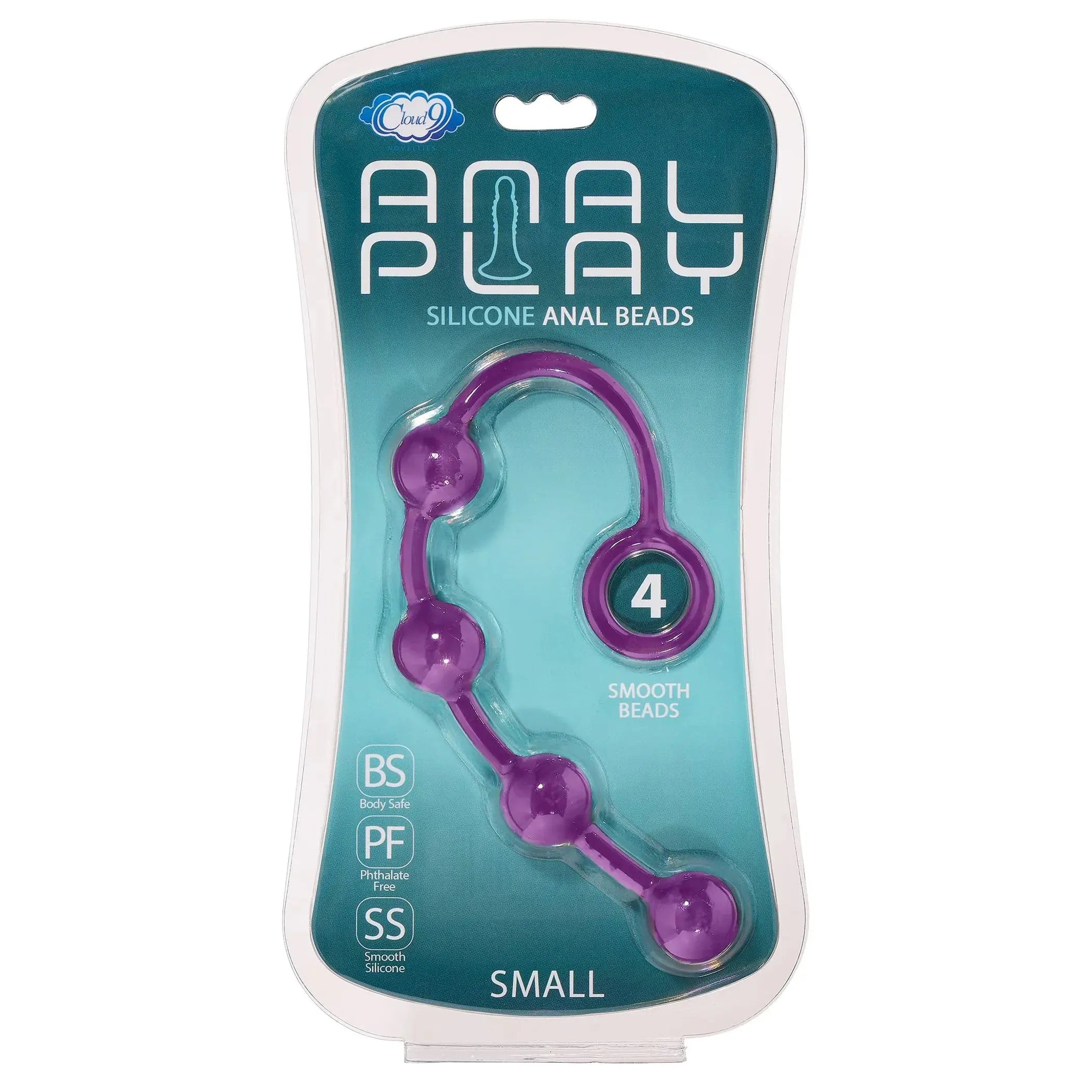 Silicone Anal Beads Small Plum Cloud 9 Novelties