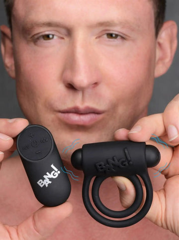 Silicone Cock Ring with Remote Bullet - Black XR Brands