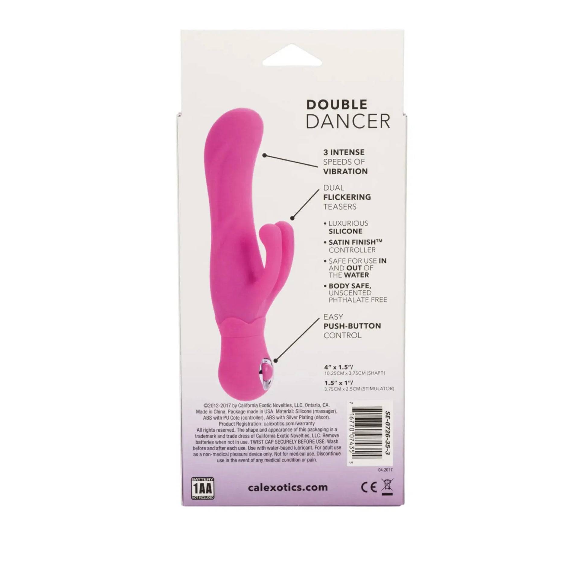 Silicone Double Dancer Vibrator In Pink California Exotic Novelties