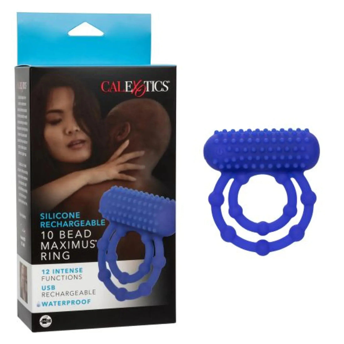 Silicone Rechargeable 10 Bead Maximus Ring California Exotic Novelties