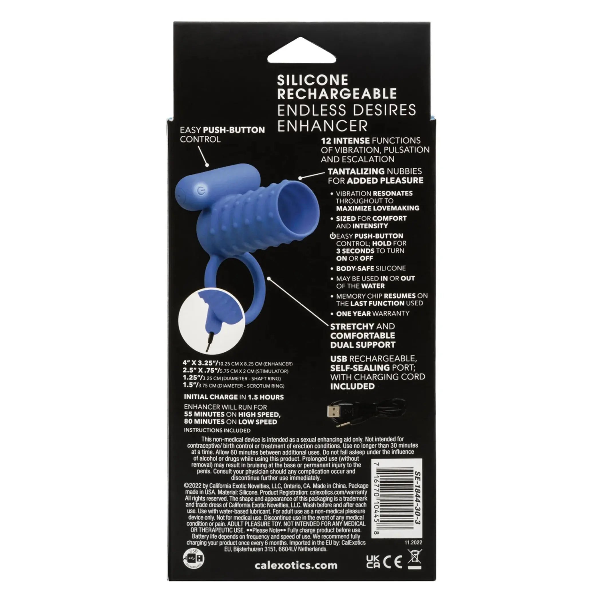 Silicone Rechargeable Endless Desires Enhancer California Exotic Novelties