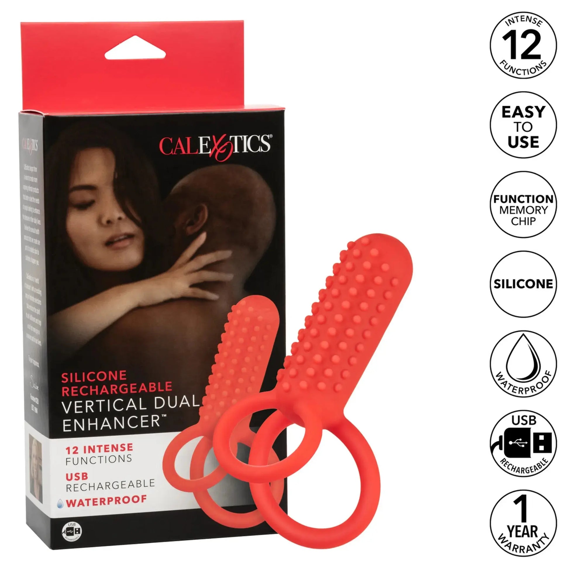 Silicone Rechargeable Vertical Dual Enhancer California Exotic Novelties