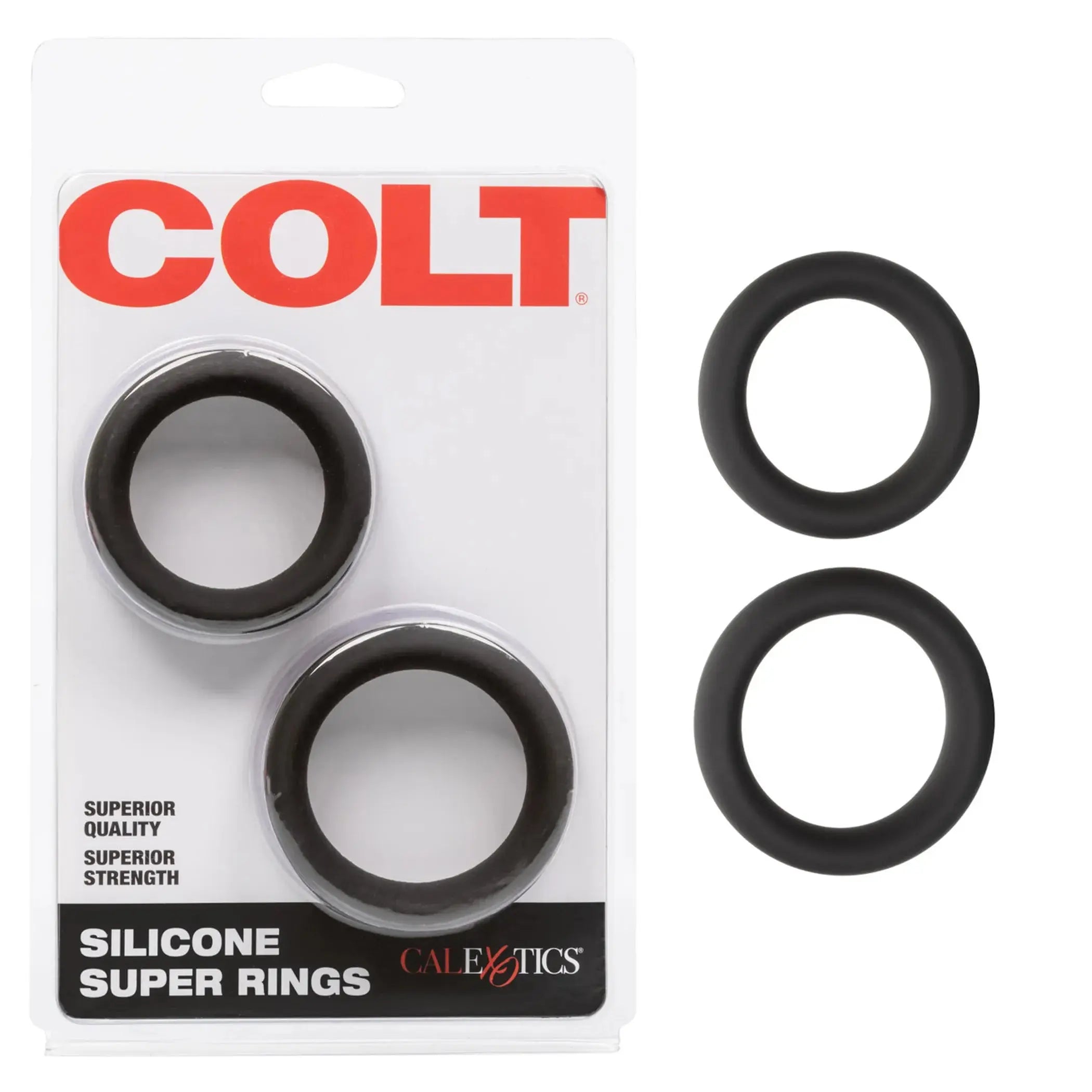 Silicone Super Rings Black California Exotic Novelties