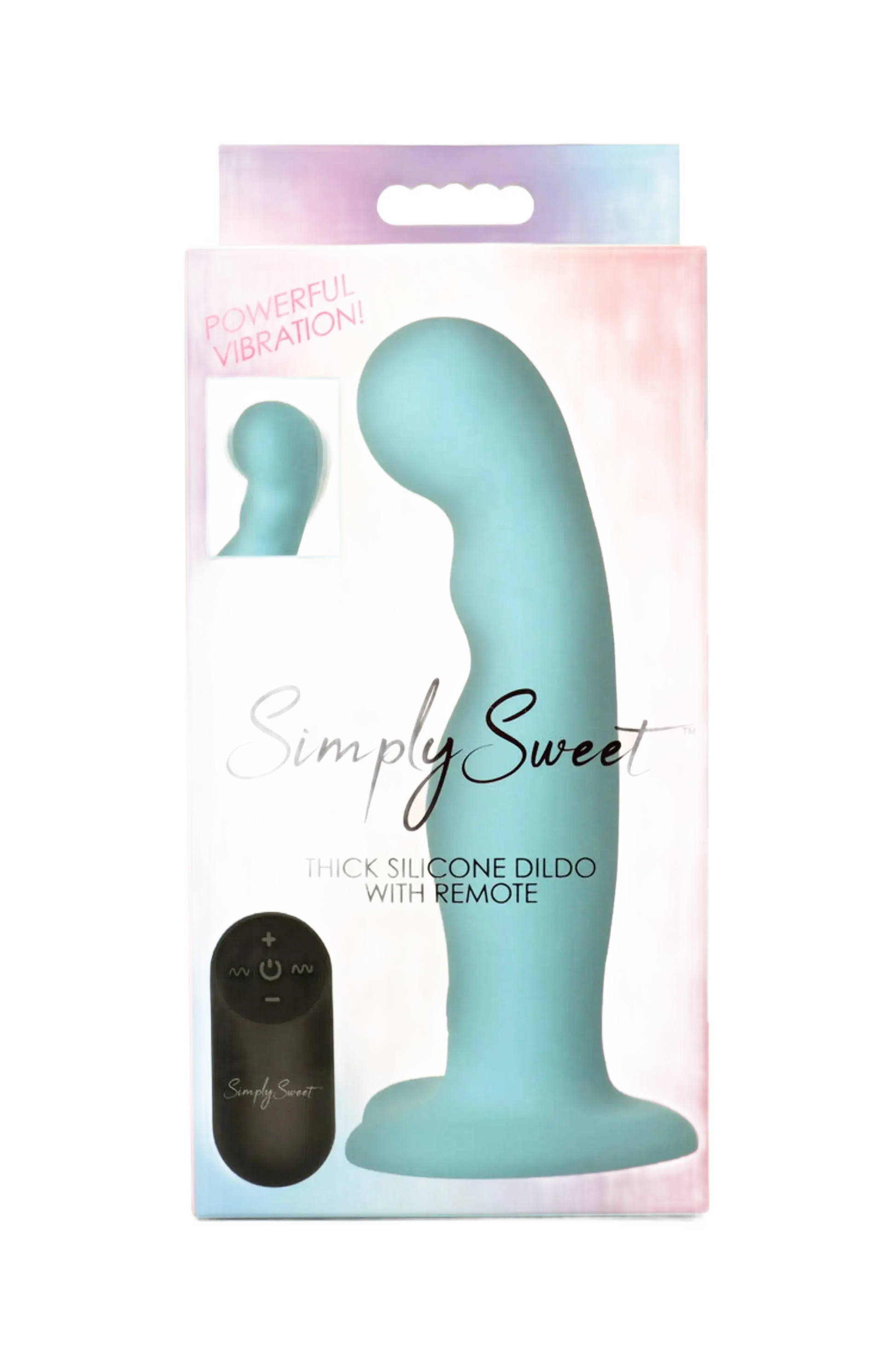 SIMPLY SWEET VIBRATING THICK SILICONE DILDO W/ REMOTE CURVE NOVELTIES
